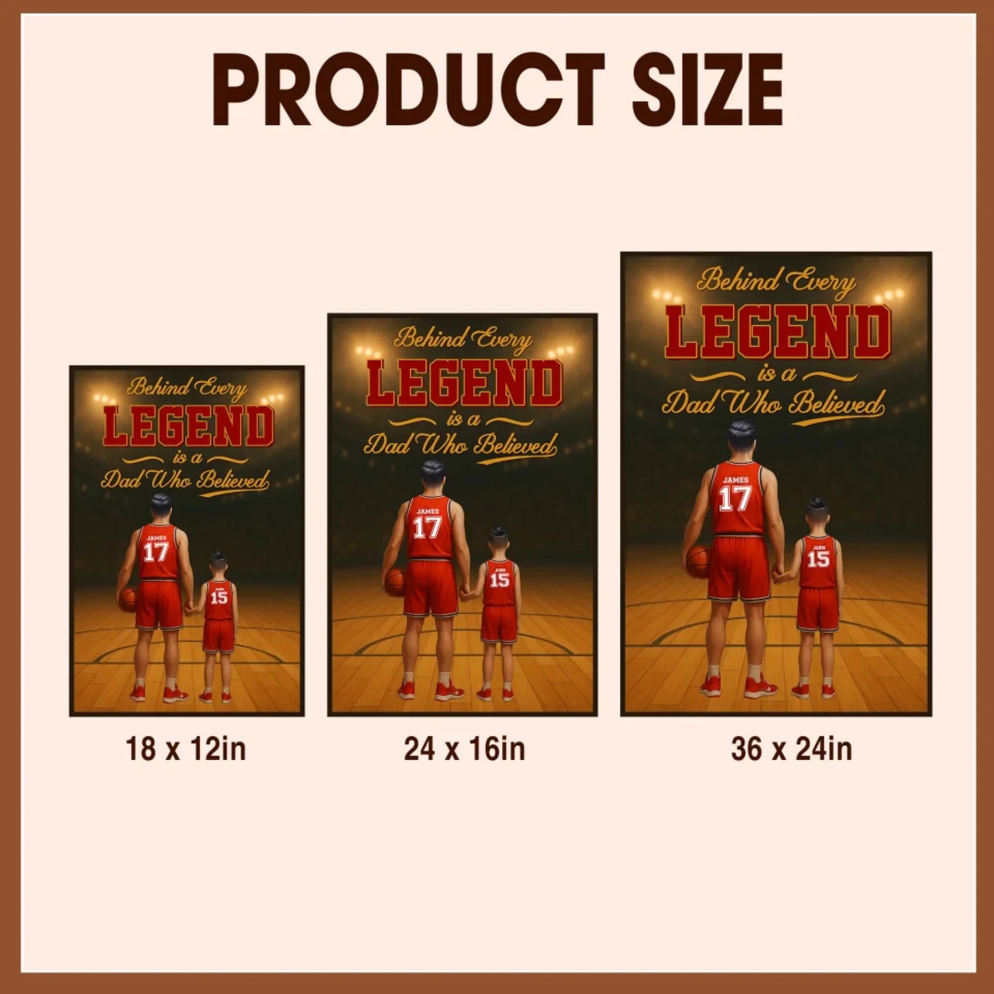 Behind Every Legend Is a Dad Who Believed - Personalized Canvas & Poster, Custom Choo