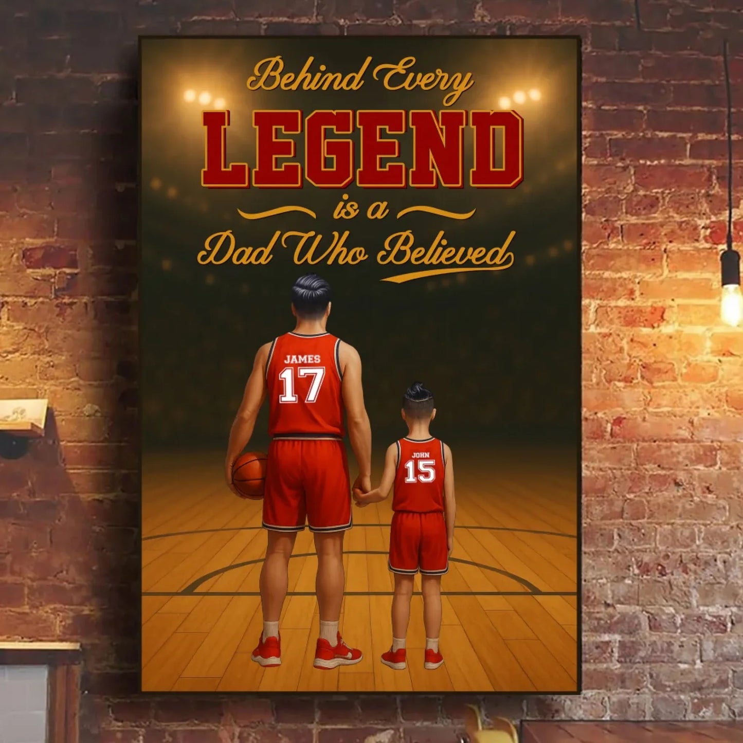 Behind Every Legend Is a Dad Who Believed - Personalized Canvas & Poster, Custom Choo
