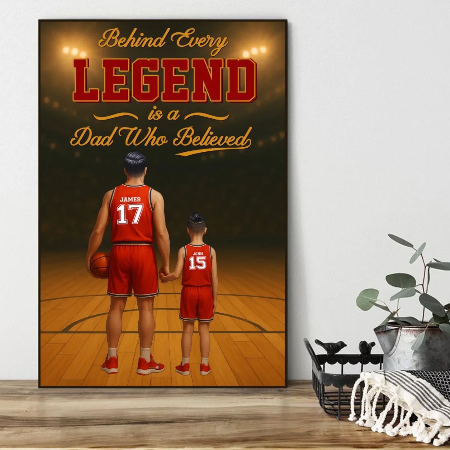 Behind Every Legend Is a Dad Who Believed - Personalized Canvas & Poster, Custom Choo