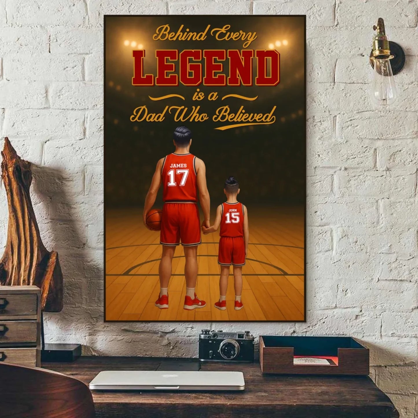 Behind Every Legend Is a Dad Who Believed - Personalized Canvas & Poster, Custom Choo