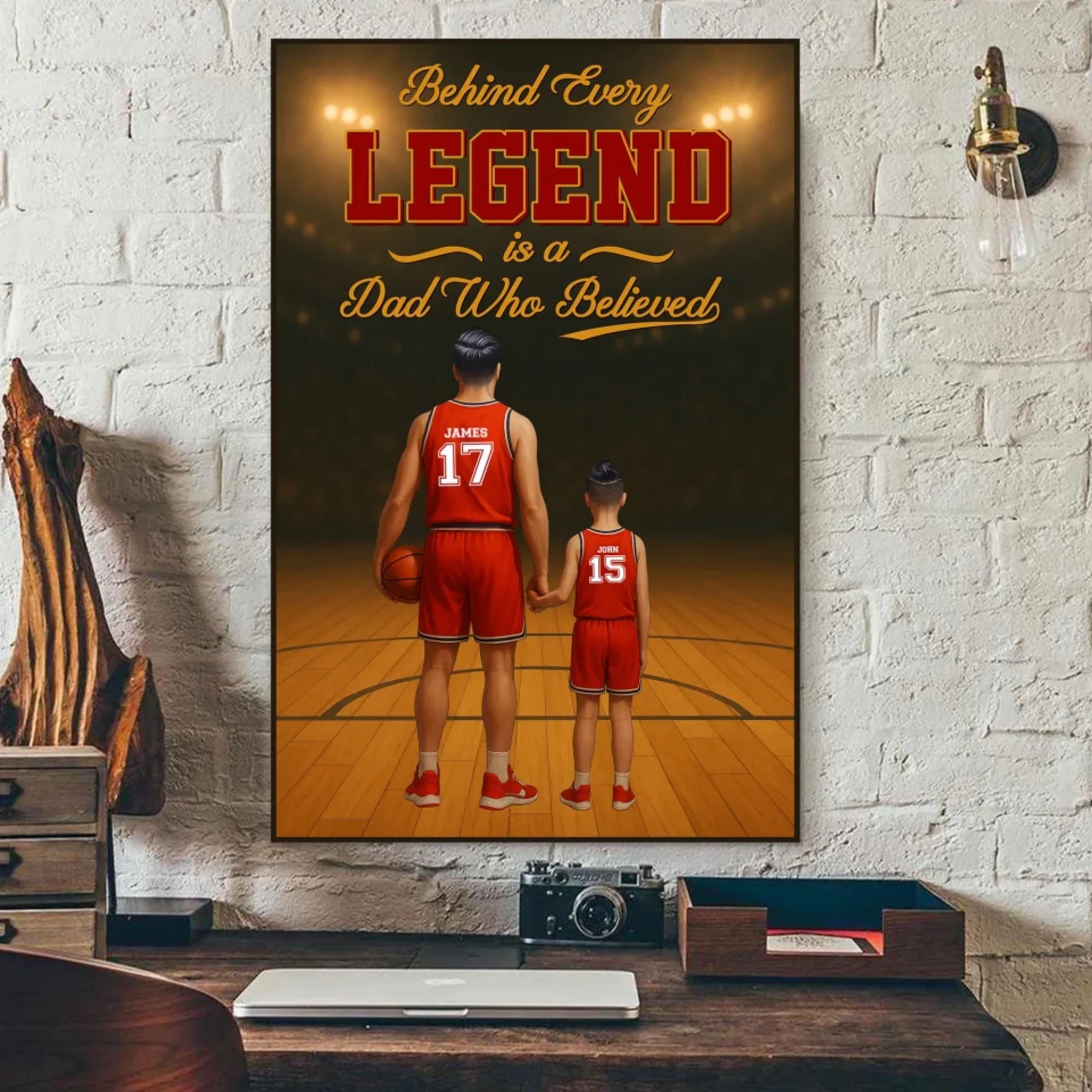 Behind Every Legend Is a Dad Who Believed - Personalized Canvas & Poster, Custom Choo
