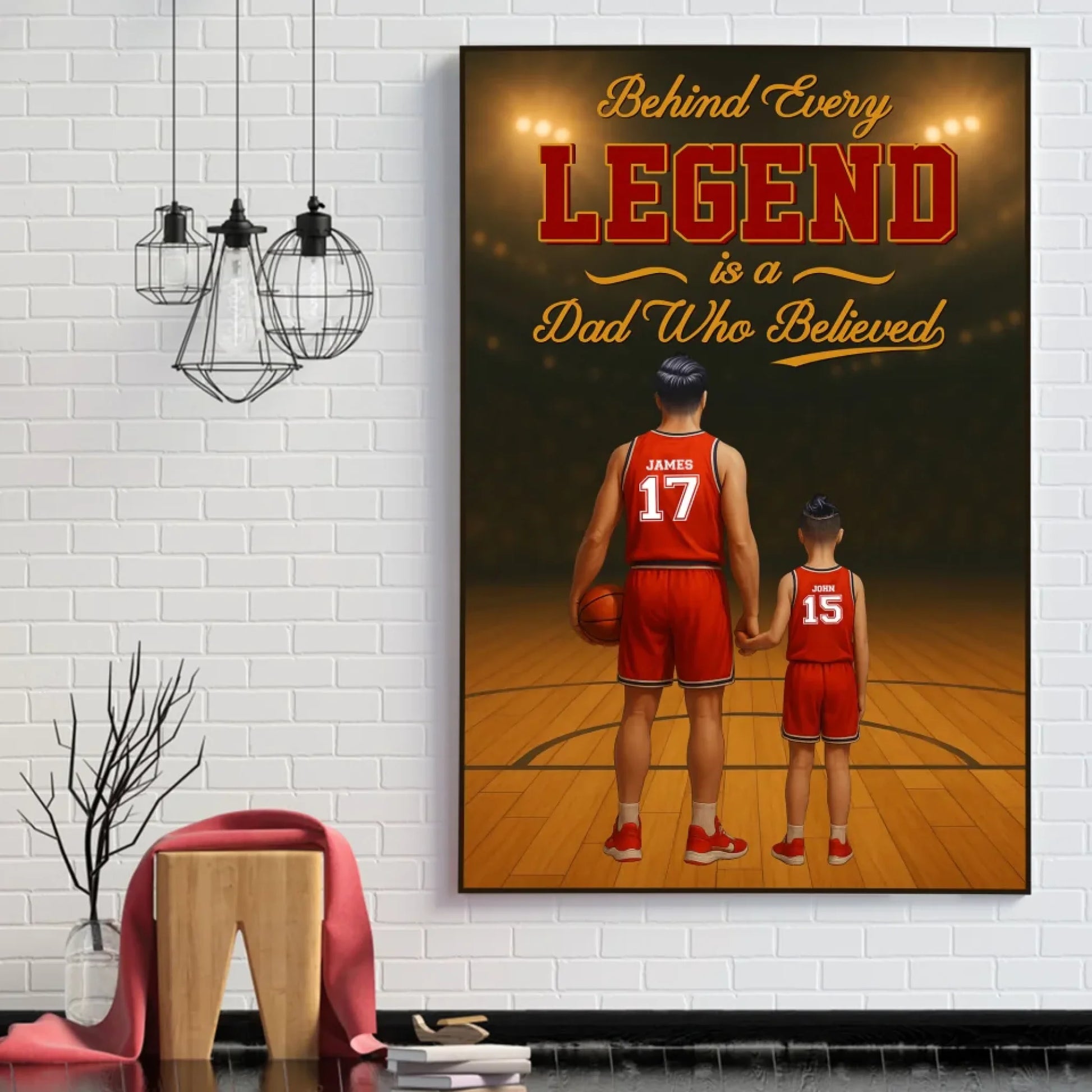 Behind Every Legend Is a Dad Who Believed - Personalized Canvas & Poster, Custom Choo