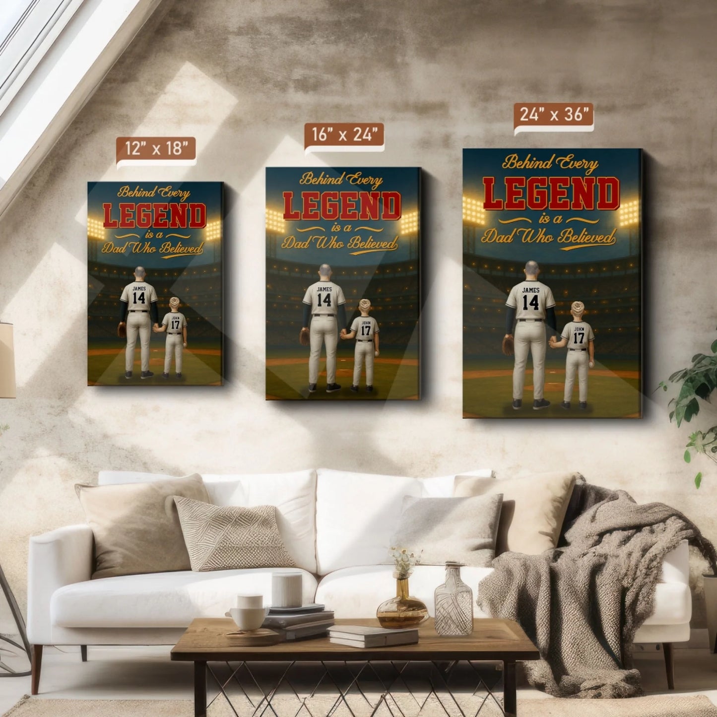 Behind Every Legend Is A Dad Who Believed - Personalized Name & Jersey Number, Custom Choo