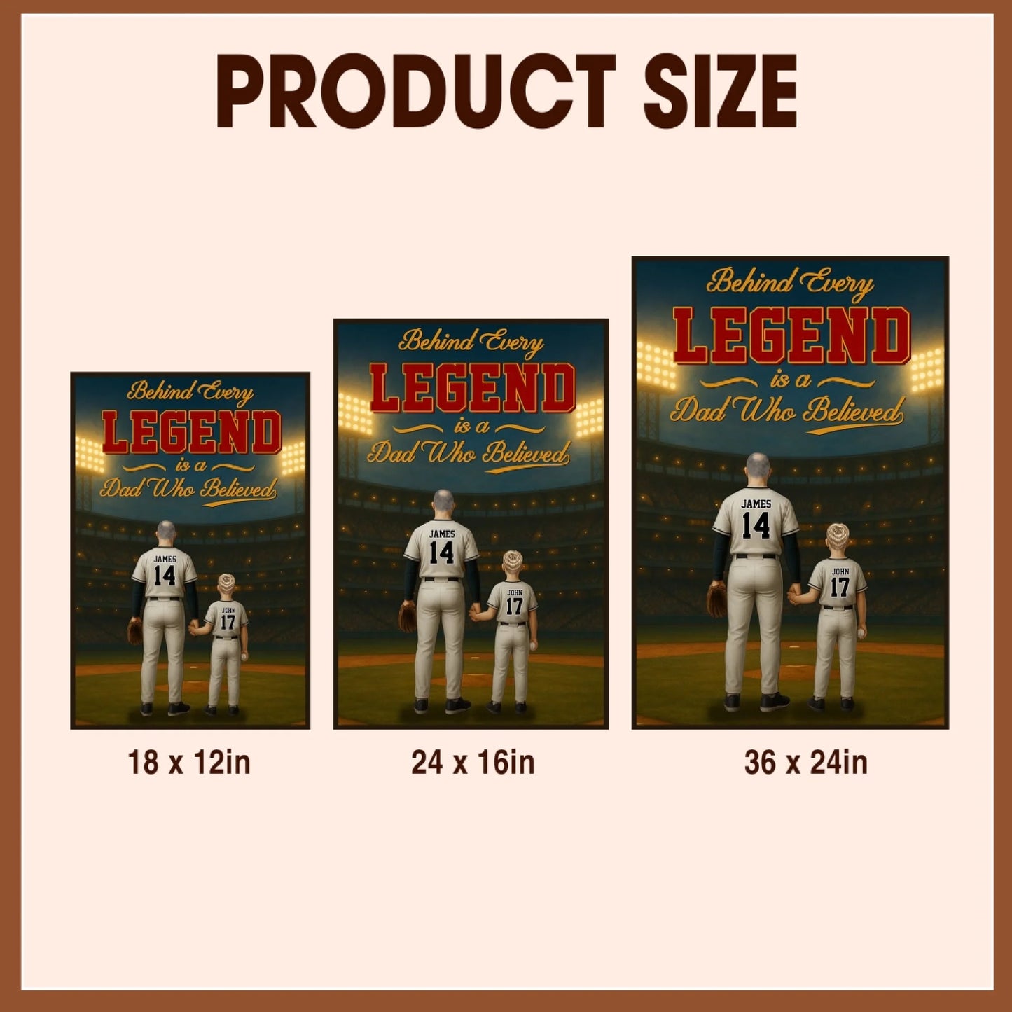 Behind Every Legend Is A Dad Who Believed - Personalized Name & Jersey Number, Custom Choo