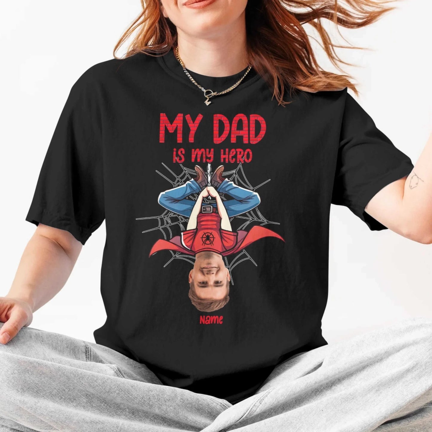 Funny Gifts For Dad - My Dad Is My Hero - Personalized Photo, Custom Choo