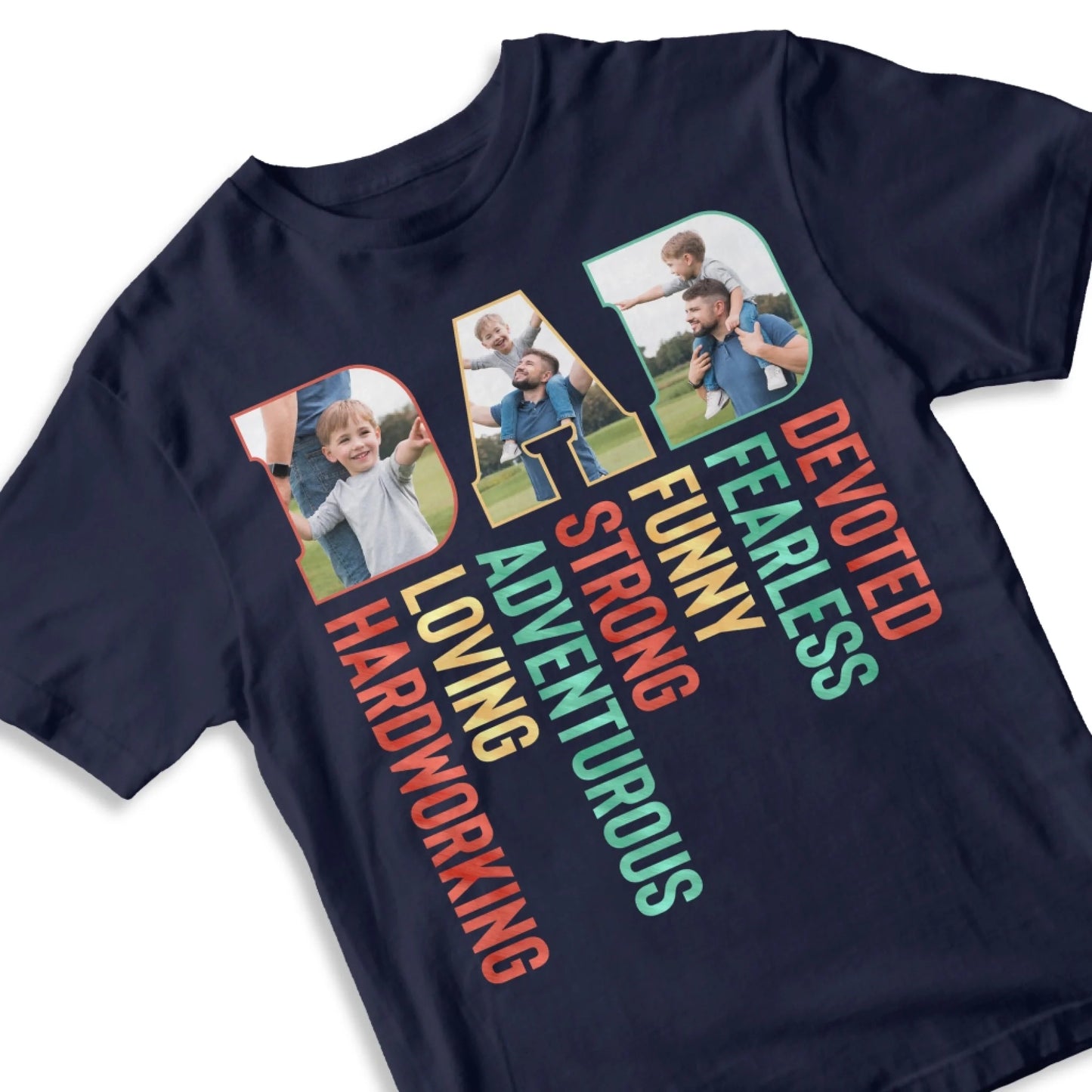 Personalized Photo Dad, Devoted, Funny, Loving, Happy Father's Day Shirt, Custom Choo