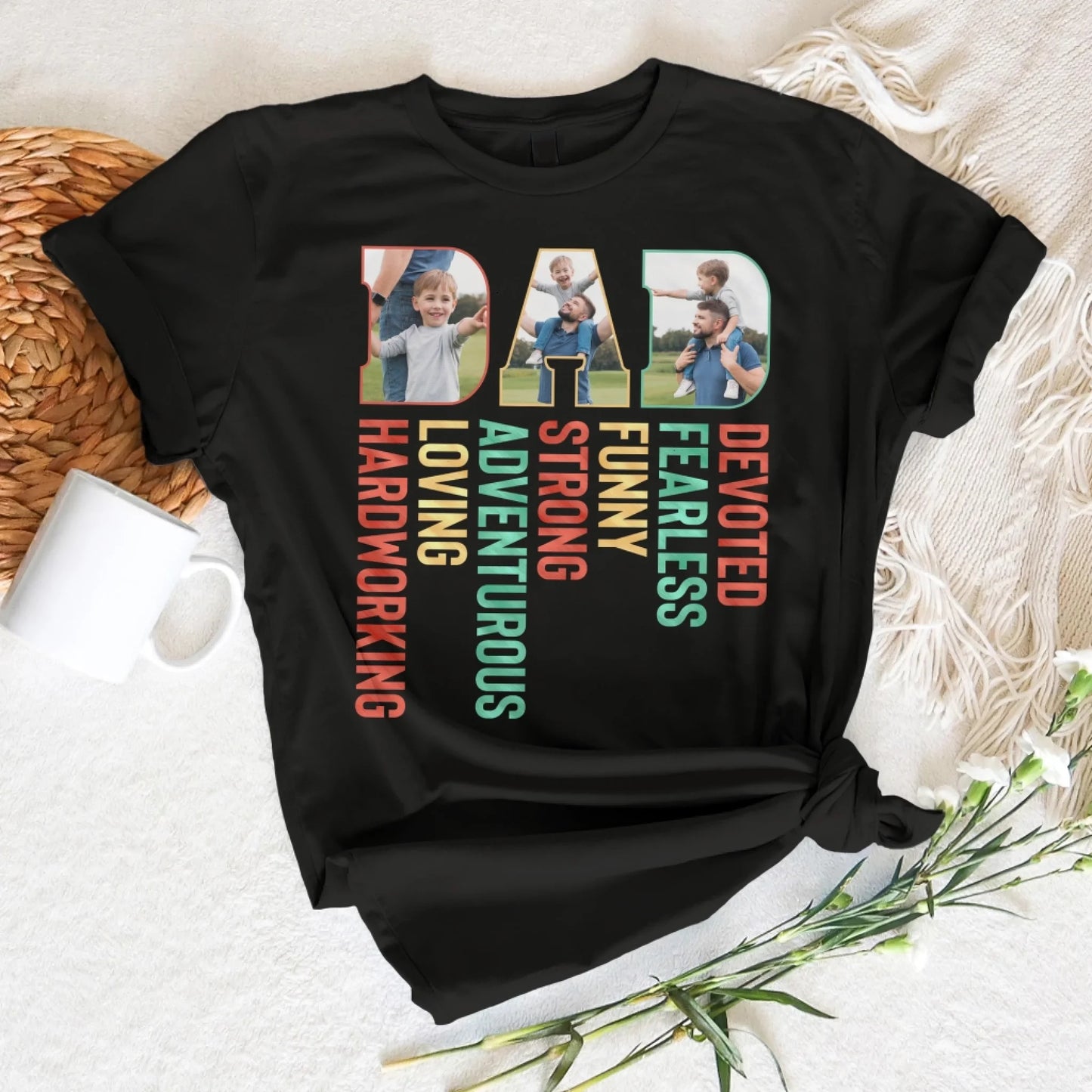 Personalized Photo Dad, Devoted, Funny, Loving, Happy Father's Day Shirt, Custom Choo
