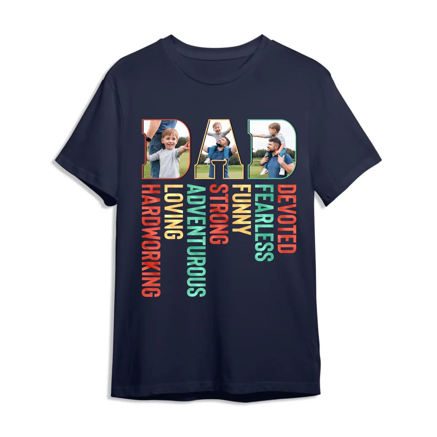 Personalized Photo Dad, Devoted, Funny, Loving, Happy Father's Day Shirt, Custom Choo
