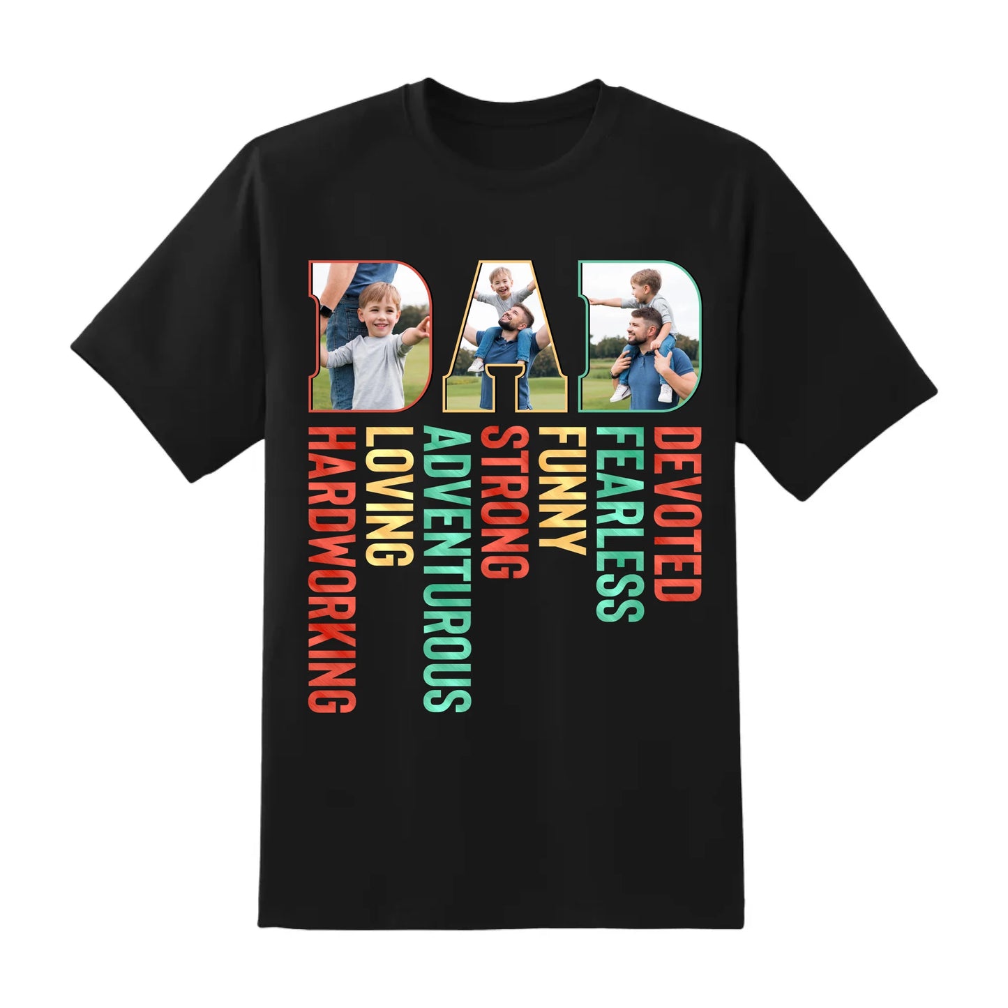 Personalized Photo Dad, Devoted, Funny, Loving, Happy Father's Day Shirt, Custom Choo