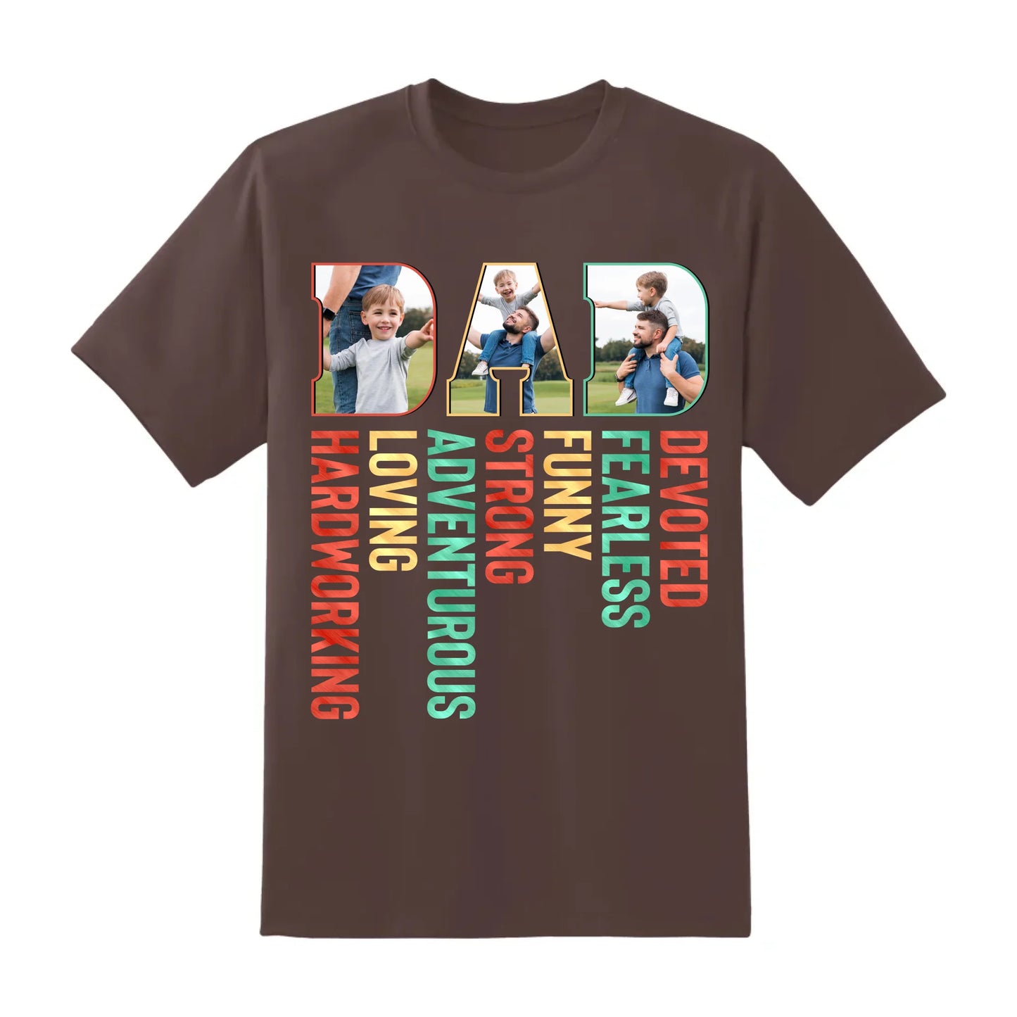 Personalized Photo Dad, Devoted, Funny, Loving, Happy Father's Day Shirt, Custom Choo