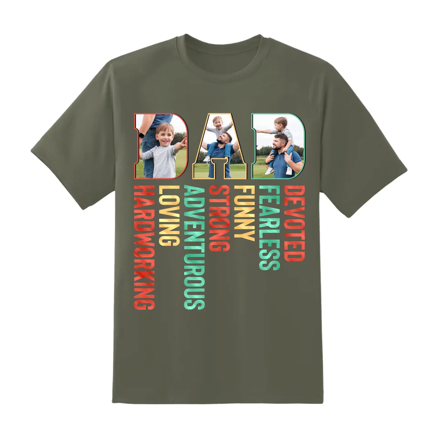 Personalized Photo Dad, Devoted, Funny, Loving, Happy Father's Day Shirt, Custom Choo