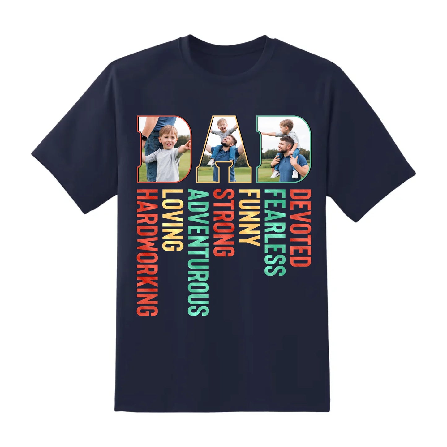 Personalized Photo Dad, Devoted, Funny, Loving, Happy Father's Day Shirt, Custom Choo