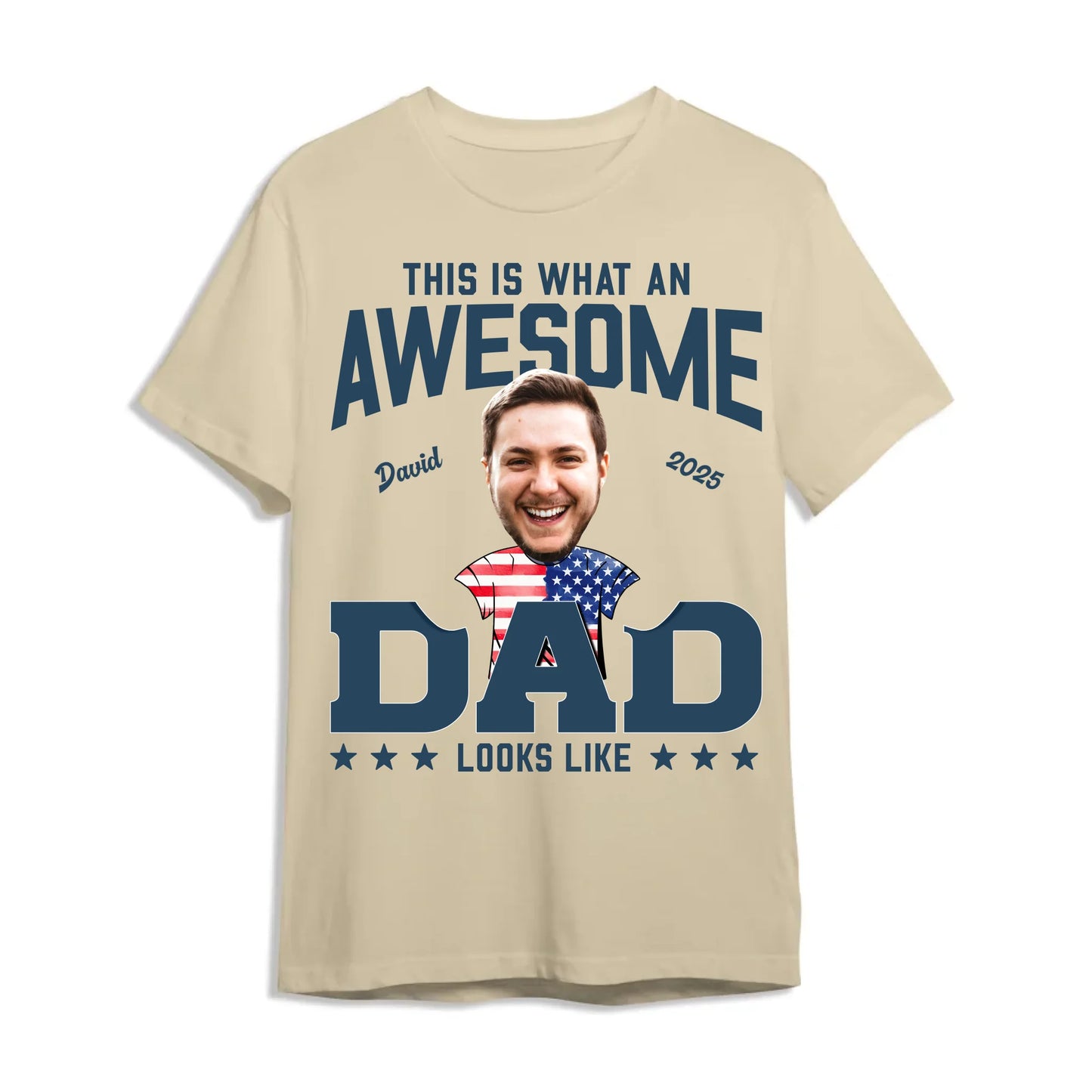 This Is What An Awesome Dad Looks Like, Personalized Photo Dad, Name & Date, Happy Father's Day Shirt, Custom Choo