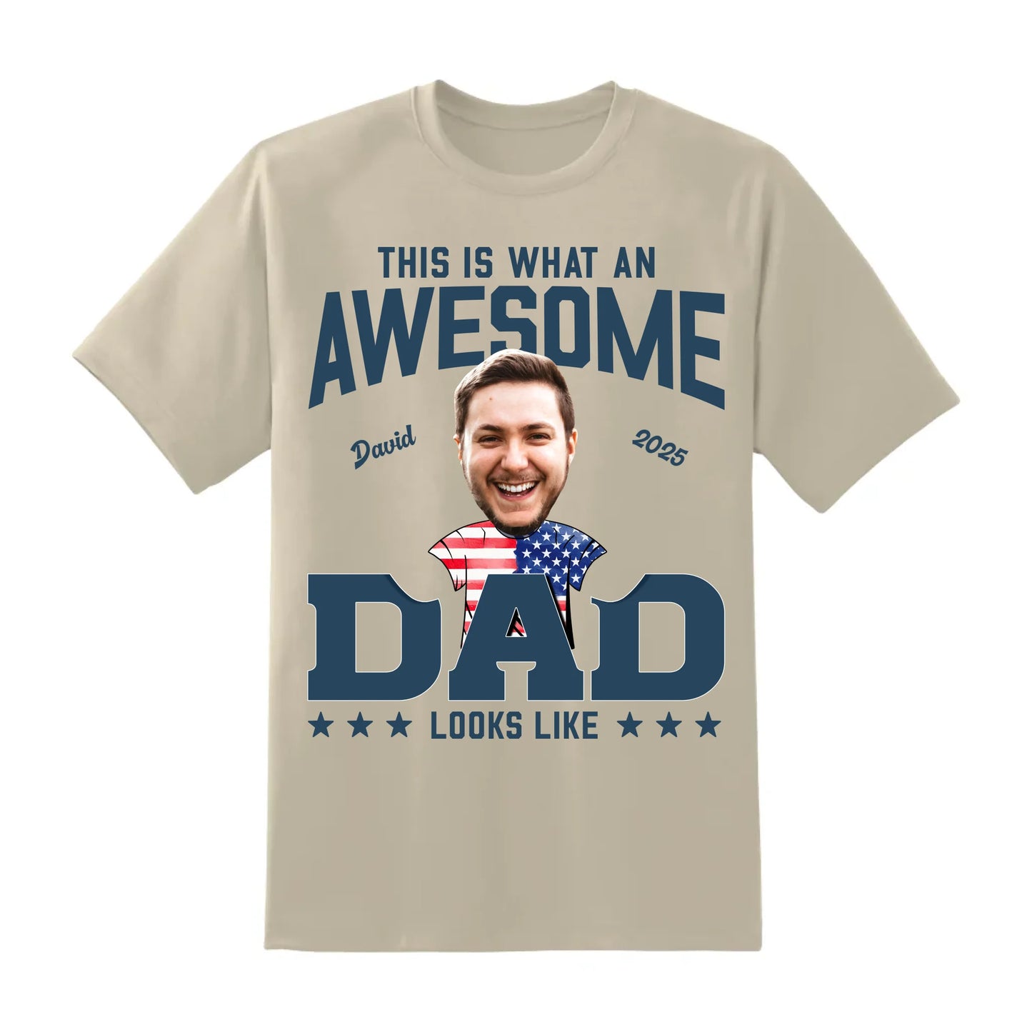 This Is What An Awesome Dad Looks Like, Personalized Photo Dad, Name & Date, Happy Father's Day Shirt, Custom Choo