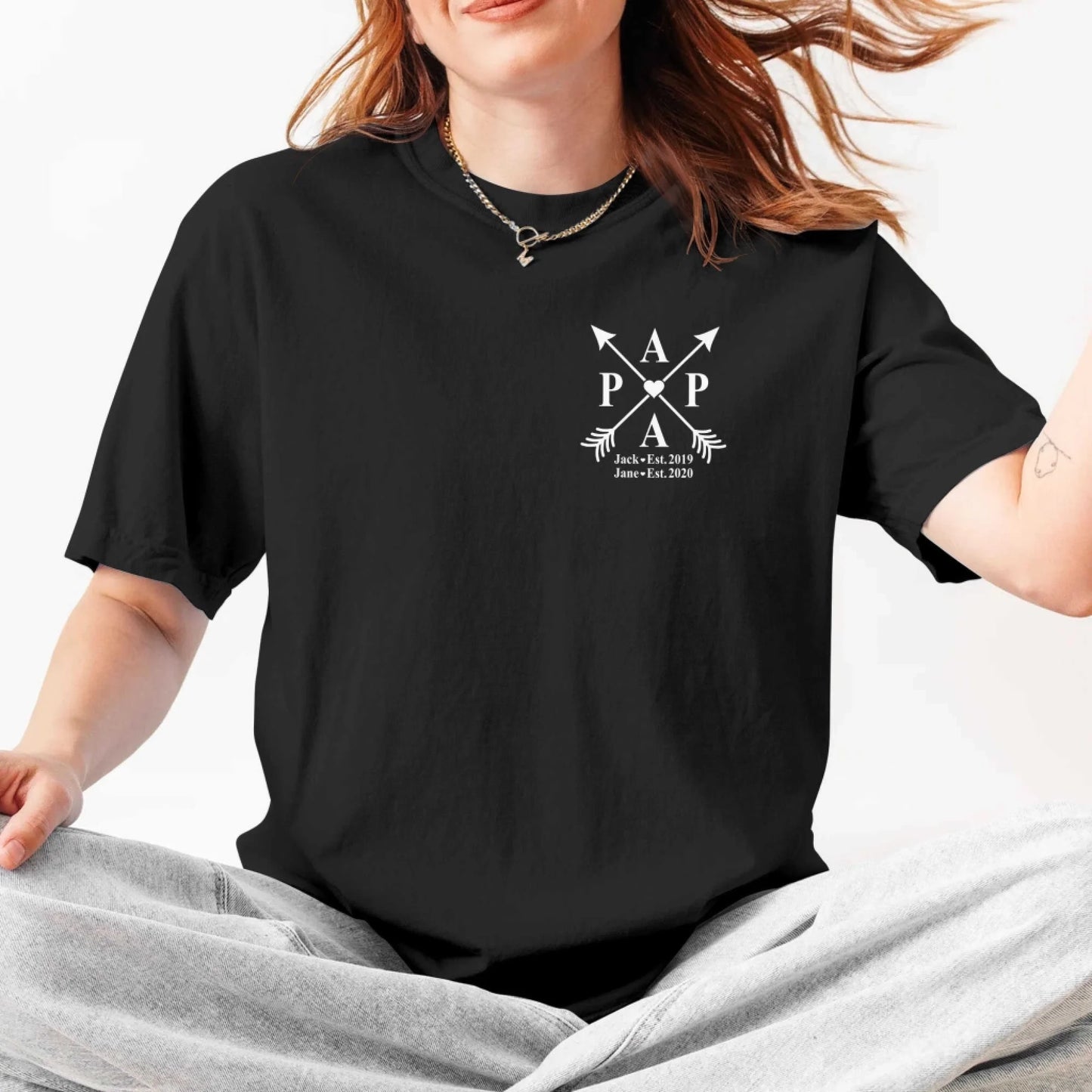 Dad's Edition: T-shirt with the child's name and year of birth, Happy Father's Day, Custom Choo