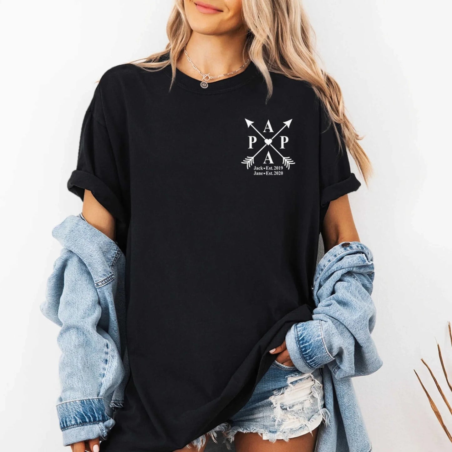Dad's Edition: T-shirt with the child's name and year of birth, Happy Father's Day, Custom Choo