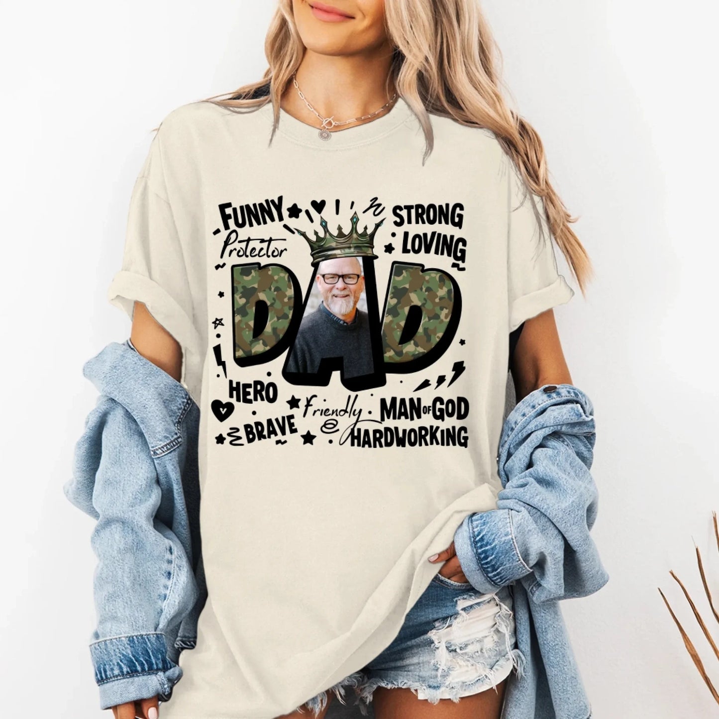 DAD – The King of Our Hearts, Strong. Loving. Heroic, Father's Day Shirt, Custom Choo