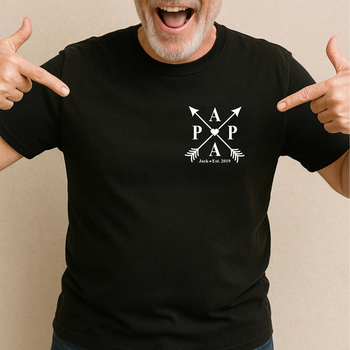 Dad's Edition: T-shirt with the child's name and year of birth, Happy Father's Day, Custom Choo