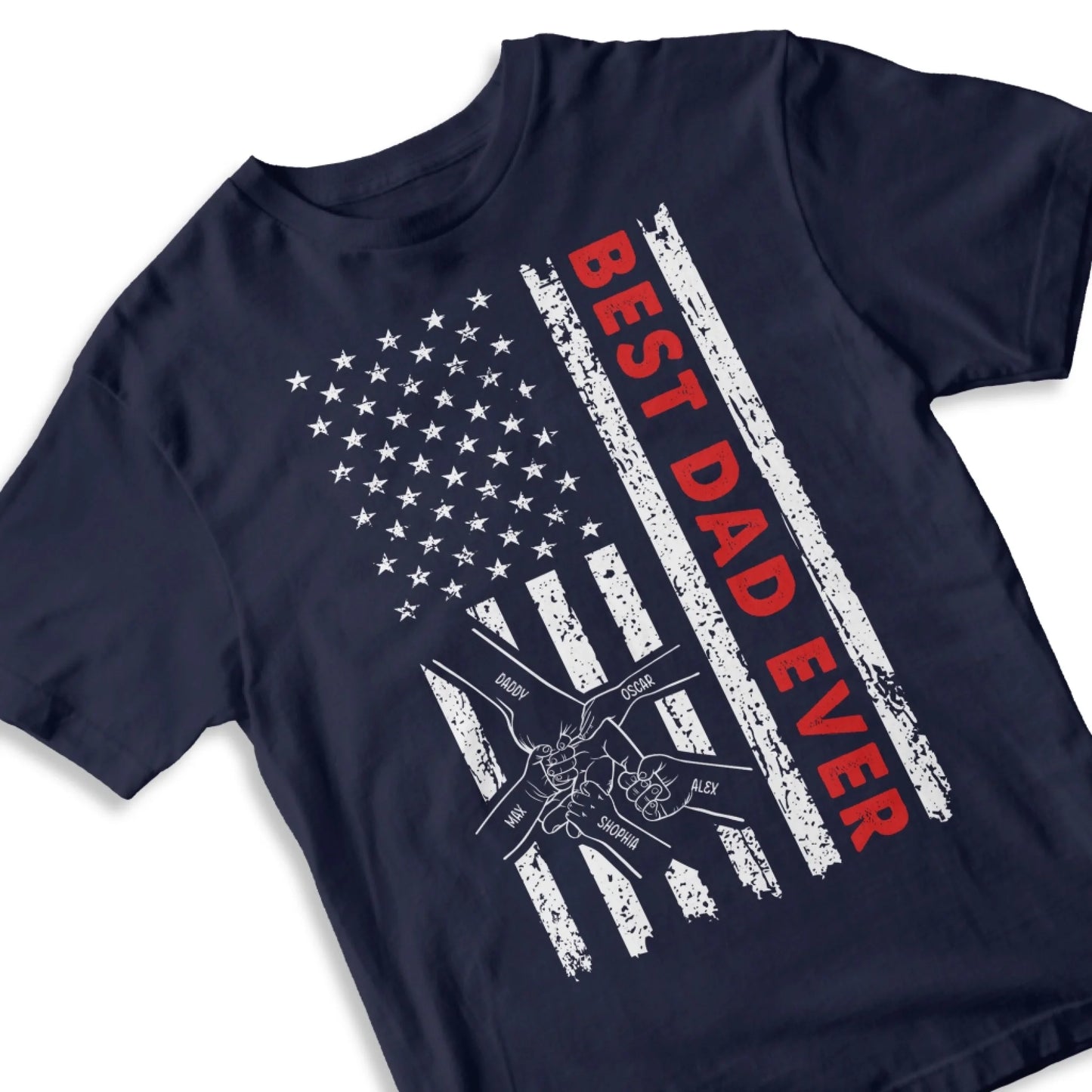 Best Dad Grandpa Ever Fist Bump - Personalized T Shirt, Custom Choo
