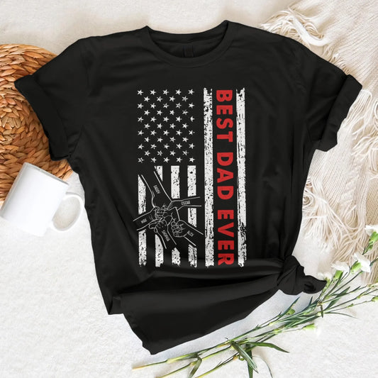 Best Dad Grandpa Ever Fist Bump - Personalized T Shirt, Custom Choo