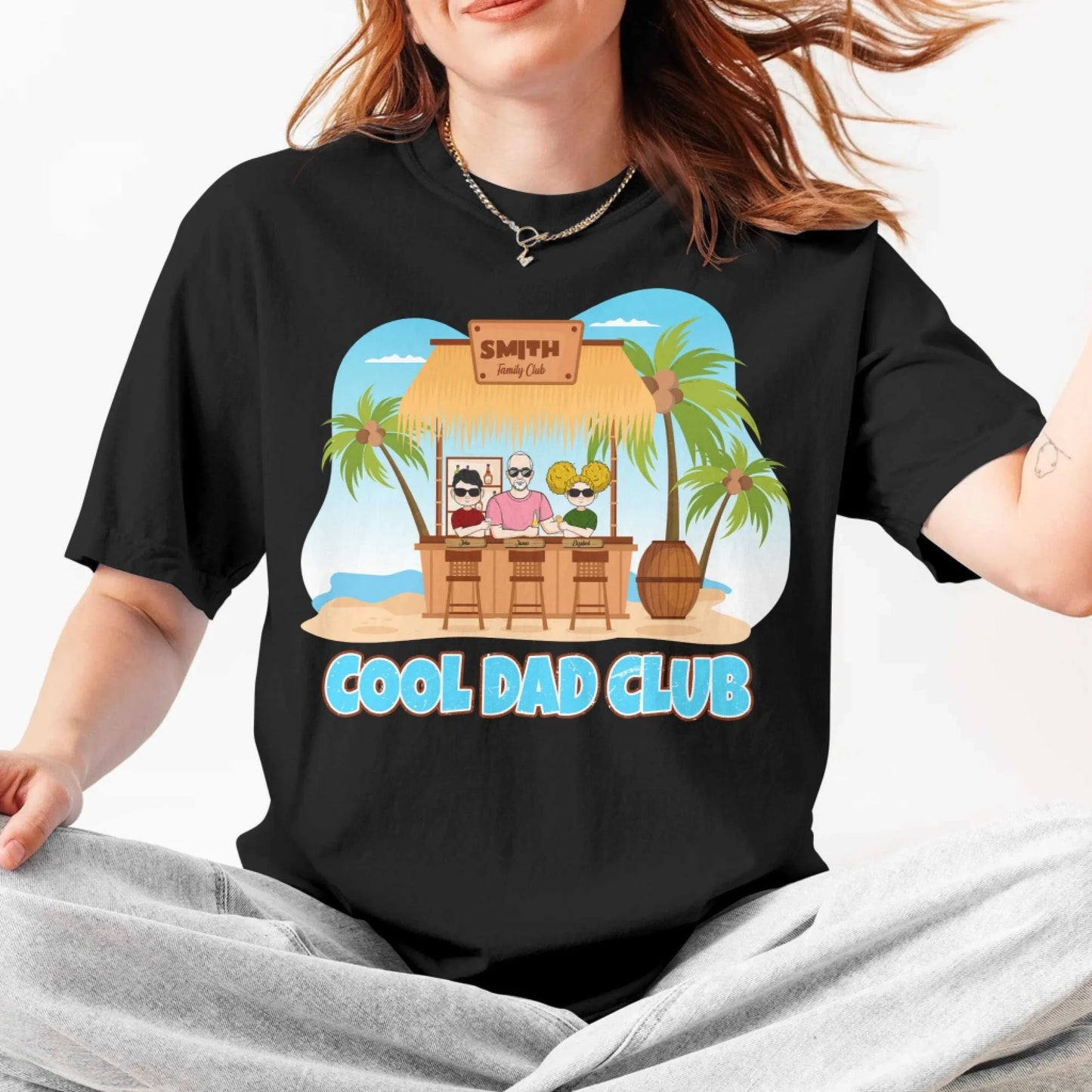 Cool Dad Club – Custom Beach Bar Family Tee, Custom Choo