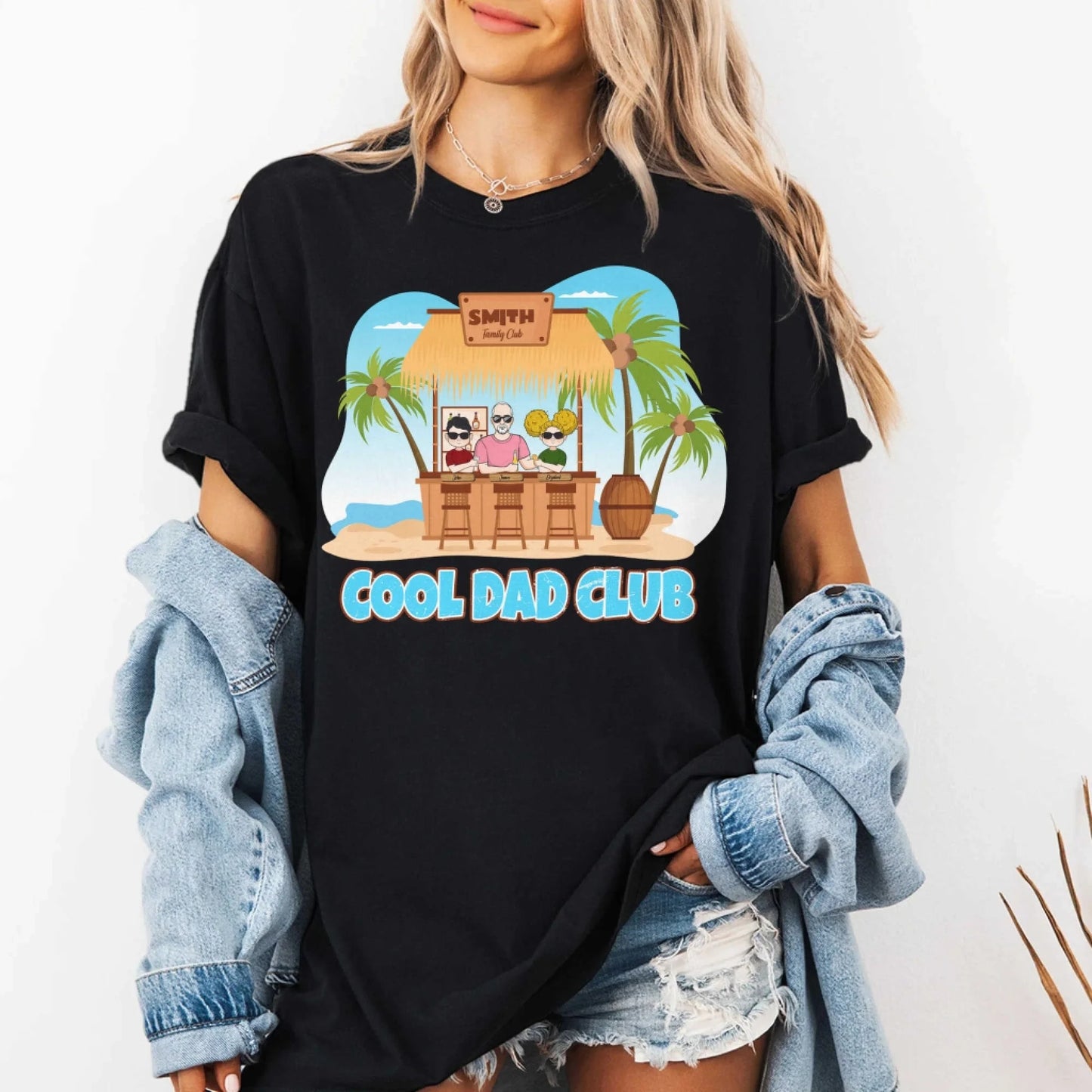 Cool Dad Club – Custom Beach Bar Family Tee, Custom Choo
