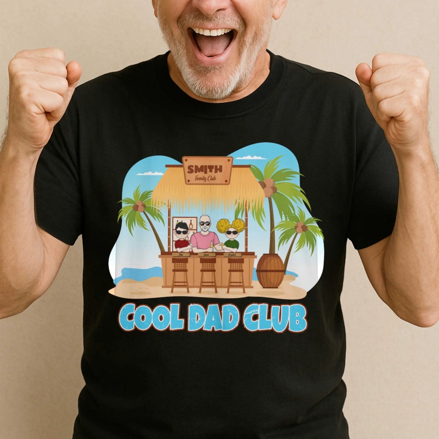 Cool Dad Club – Custom Beach Bar Family Tee, Custom Choo