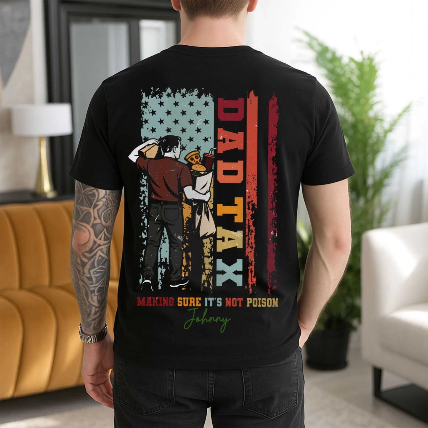 Funny Dad T-Shirt – DAD TAX Graphic Tee with Custom Name, Custom Choo