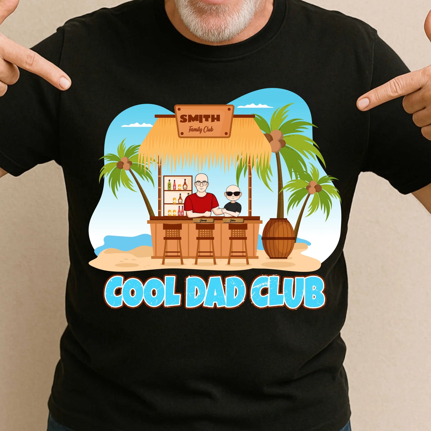 Cool Dad Club – Custom Beach Bar Family Tee, Custom Choo