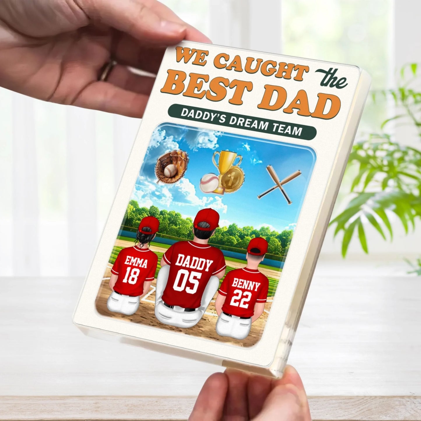 WE CAUGHT THE BEST DAD, HAPPY FATHER'S DAY 2025, PERSONALIZED ACRYLIC PLAQUE - Custom Choo