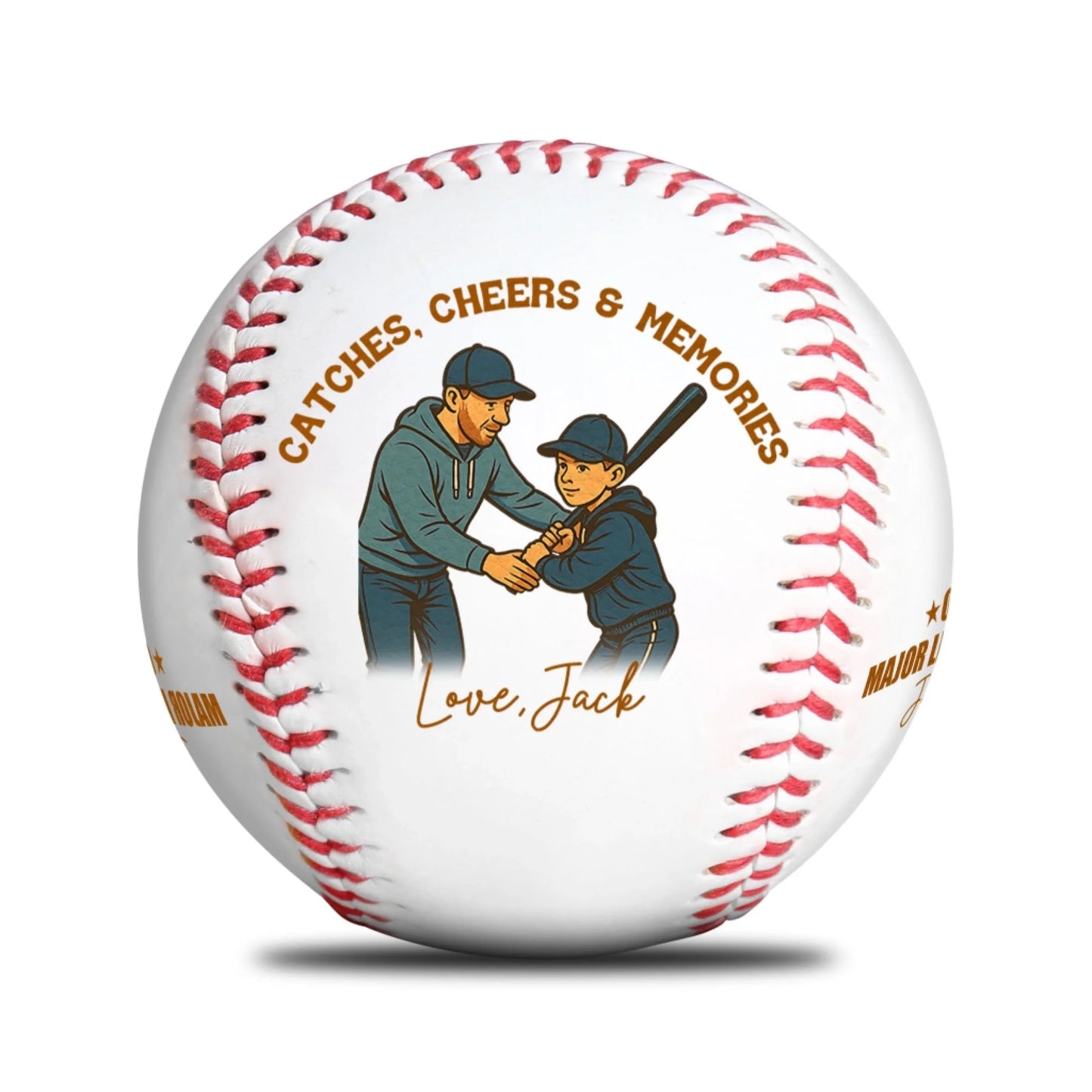 Catches, Cheers & Memories, Happy Father's Day Personalized Baseball Gift 2025, Custom Choo