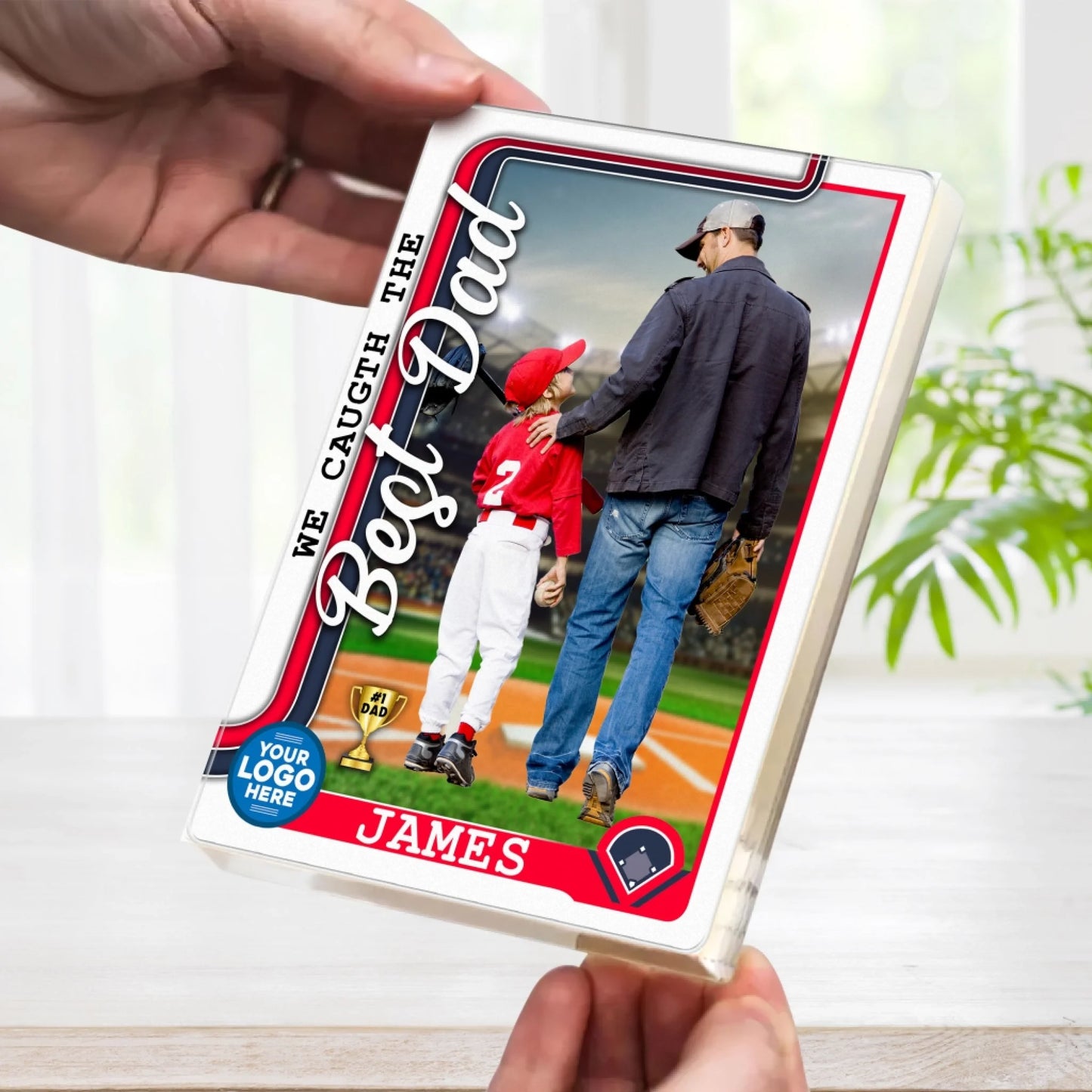 NO 1 DAD, WE CAUGHT THE BEST DAD, PERSONALIZED ACRYLIC PLAQUE, HAPPY FATHER'S DAY, Custom Choo