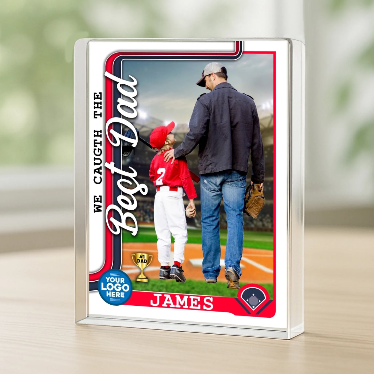 NO 1 DAD, WE CAUGHT THE BEST DAD, PERSONALIZED ACRYLIC PLAQUE, HAPPY FATHER'S DAY, Custom Choo