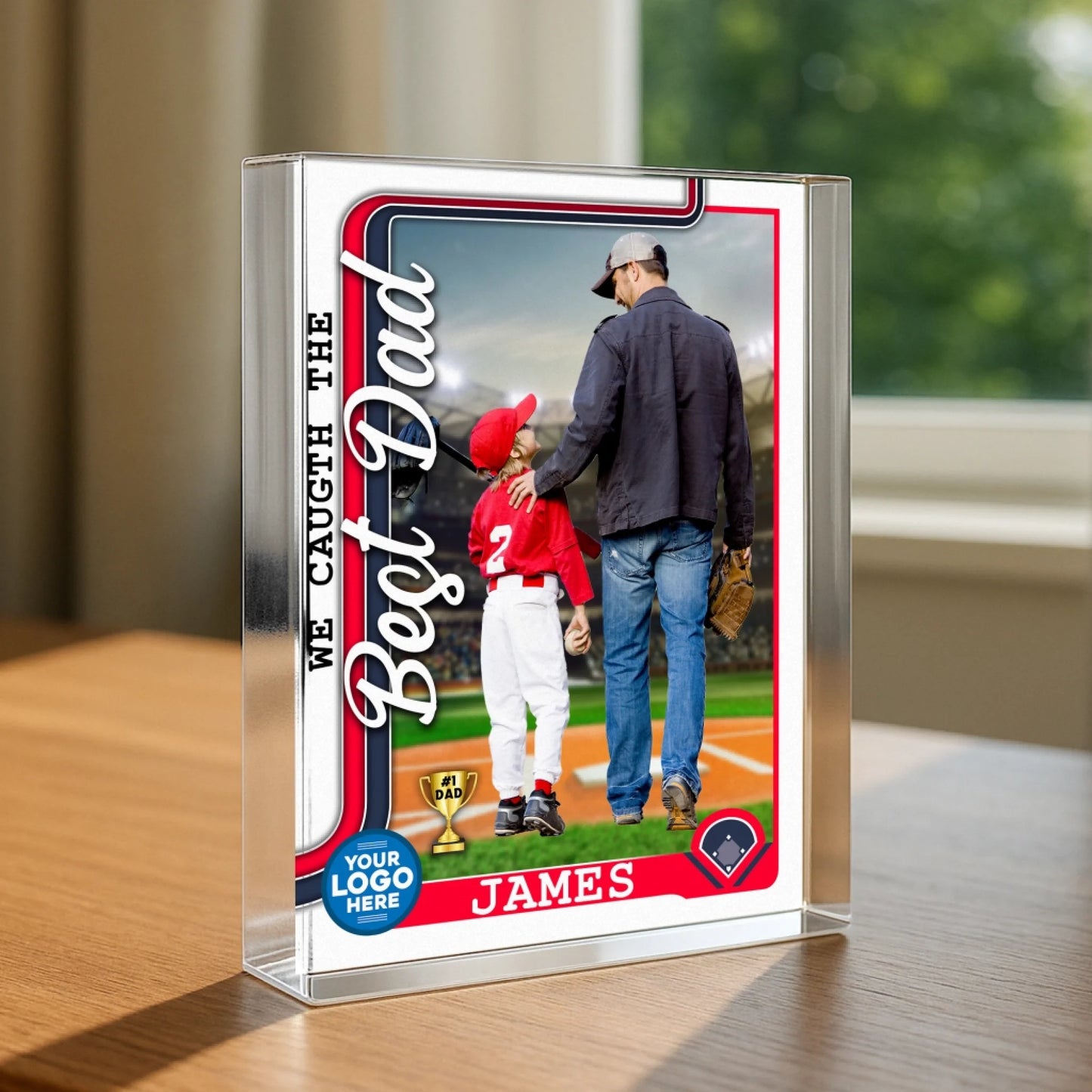 NO 1 DAD, WE CAUGHT THE BEST DAD, PERSONALIZED ACRYLIC PLAQUE, HAPPY FATHER'S DAY, Custom Choo