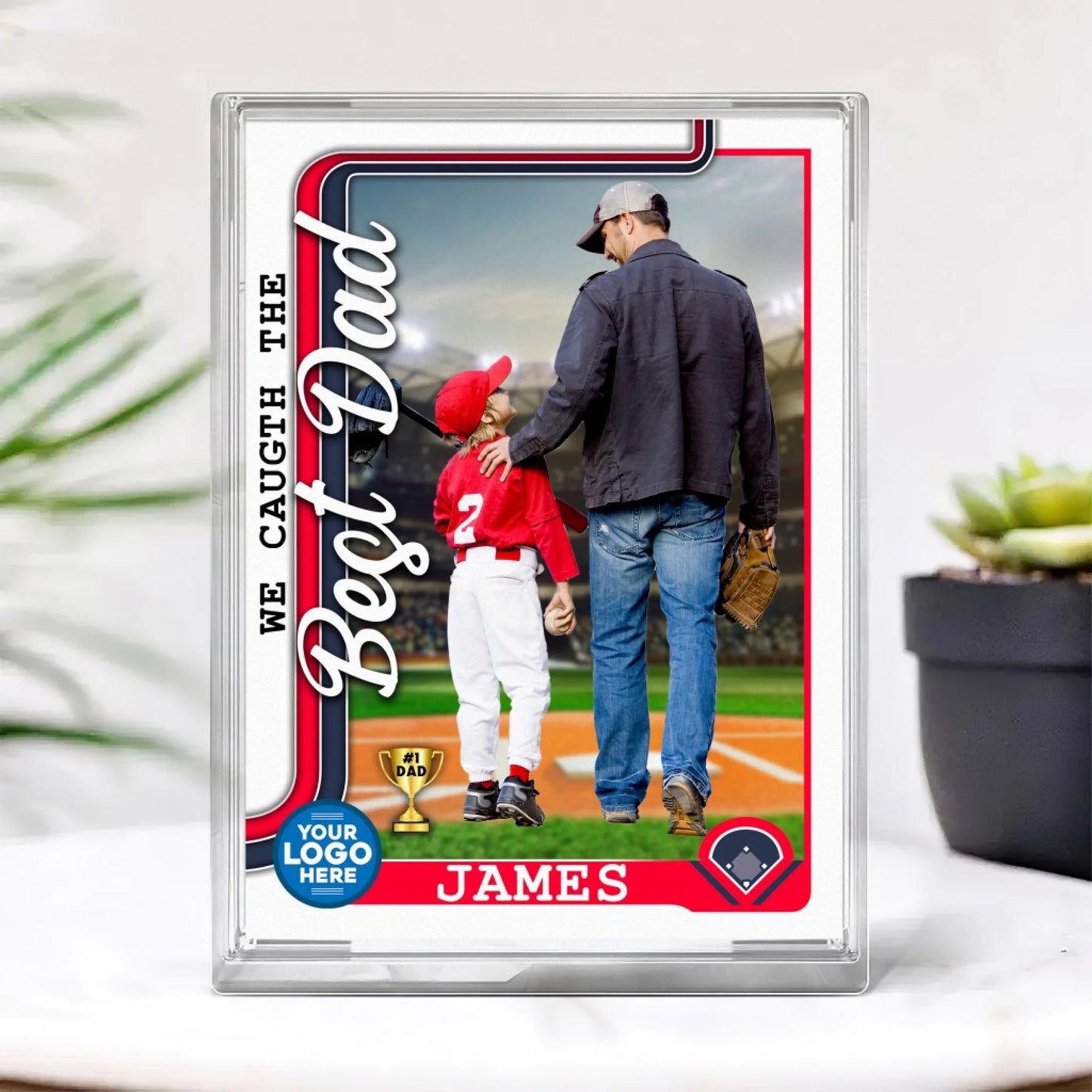 NO 1 DAD, WE CAUGHT THE BEST DAD, PERSONALIZED ACRYLIC PLAQUE, HAPPY FATHER'S DAY, Custom Choo