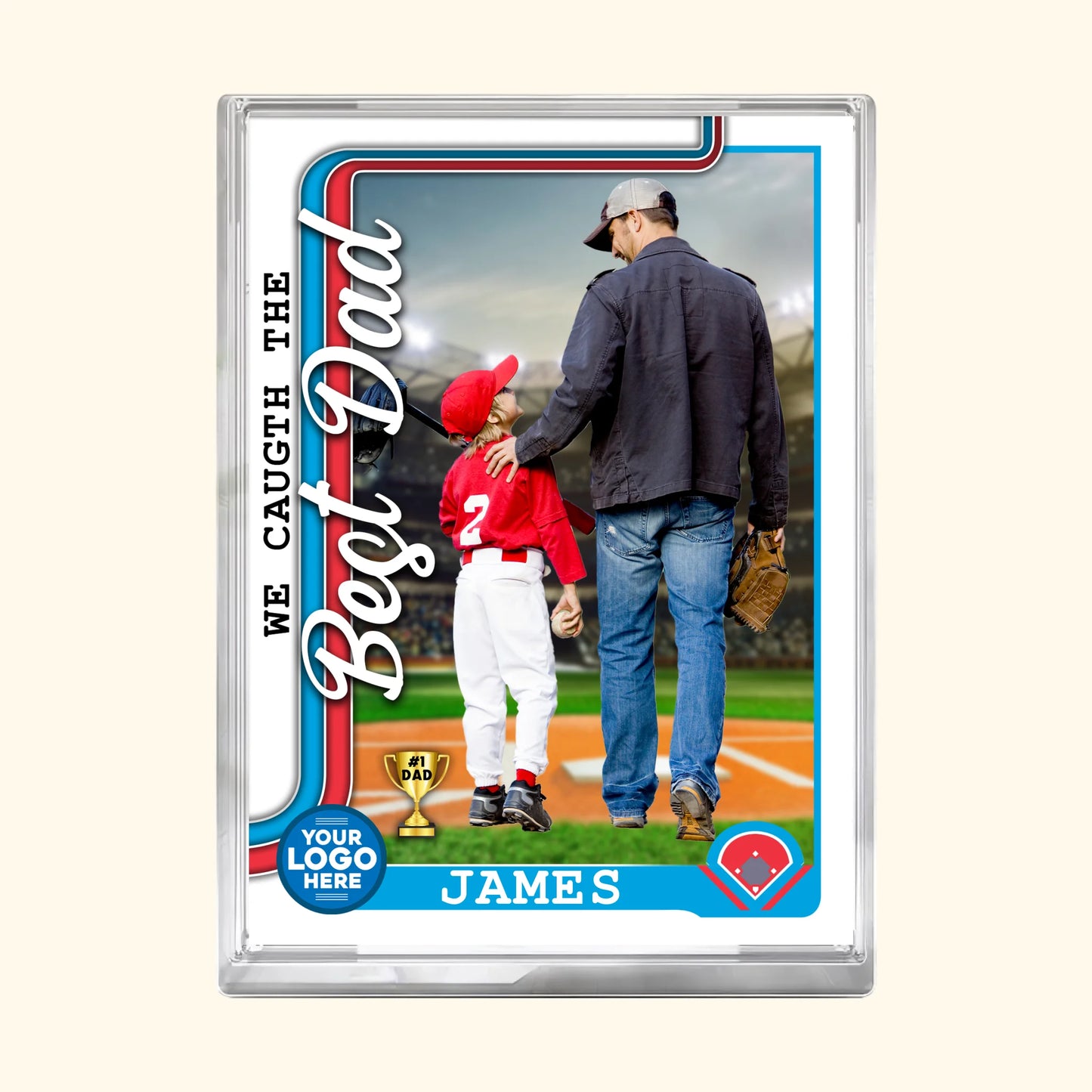 NO 1 DAD, WE CAUGHT THE BEST DAD, PERSONALIZED ACRYLIC PLAQUE, HAPPY FATHER'S DAY, Custom Choo