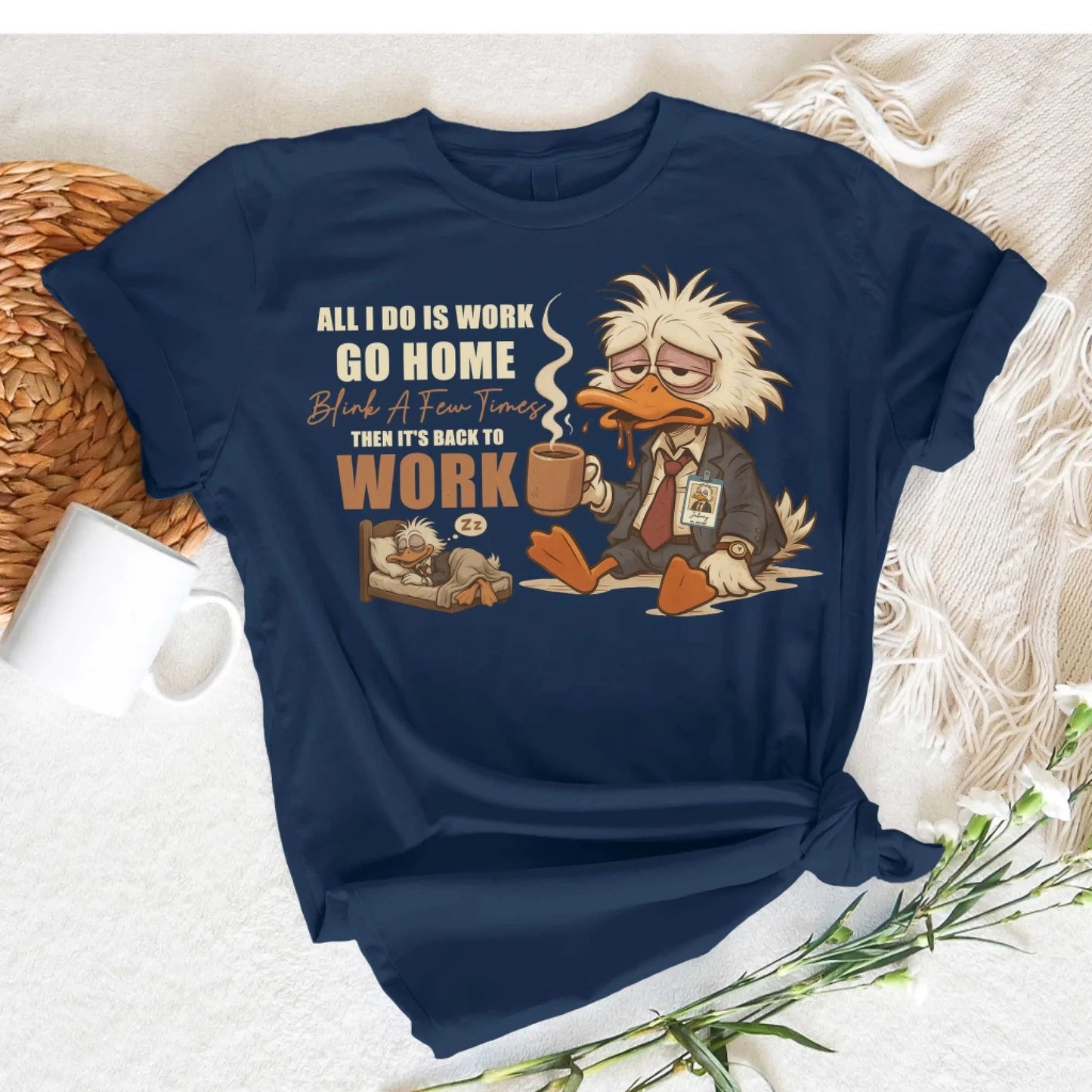 Office Life T-shirt – Work, Blink, Repeat Funny Graphic Tee, Custom Choo