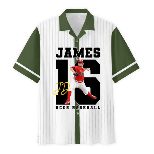 Personalized Baseball Hawaii Shirt, Custom Name, Baseball Team Gift, Baseball Player Shirt, Custom Choo