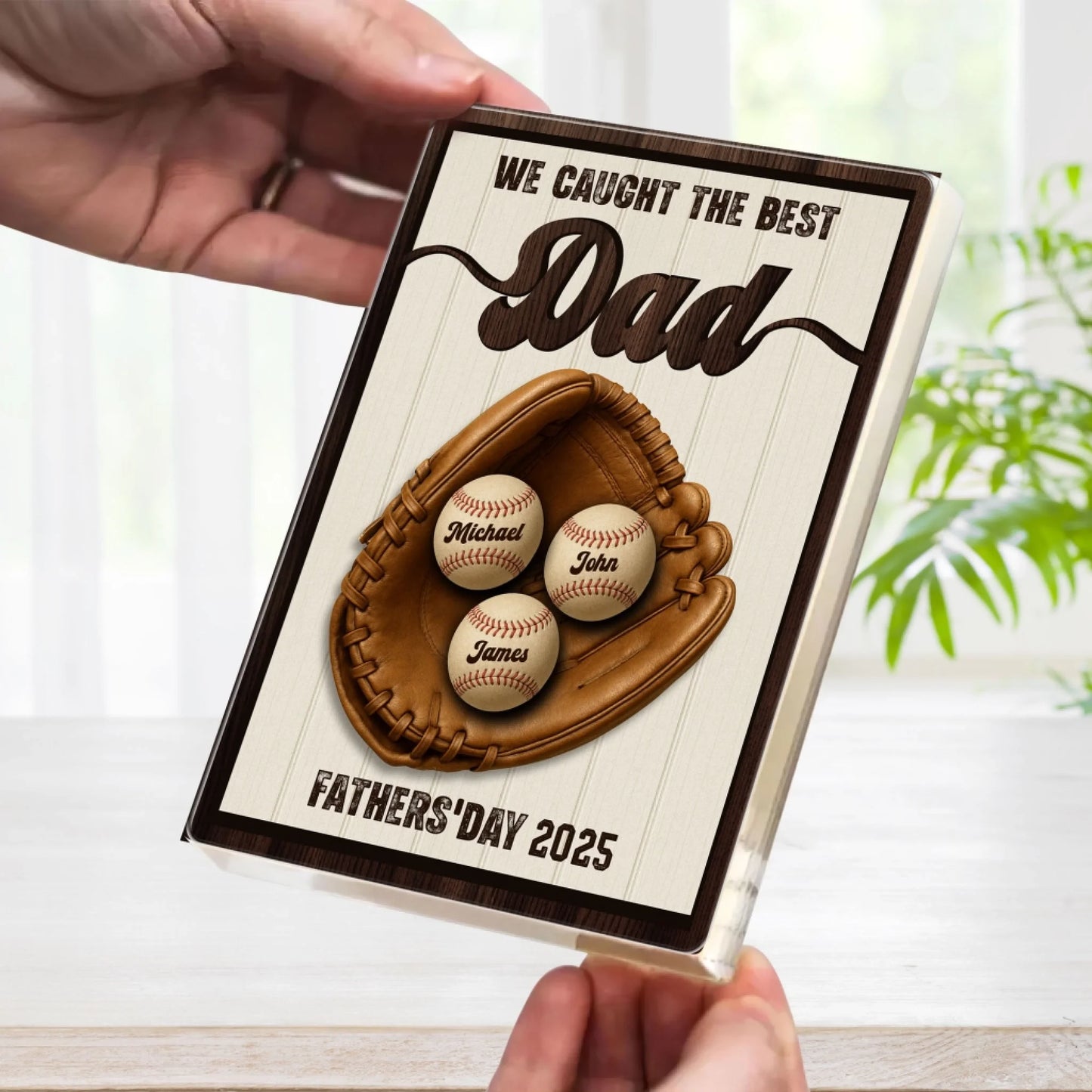 WE CAUGHT THE BEST DAD, PERSONALIZED ACRYLIC PLAQUE, HAPPY FATHER'S DAY, Custom Choo
