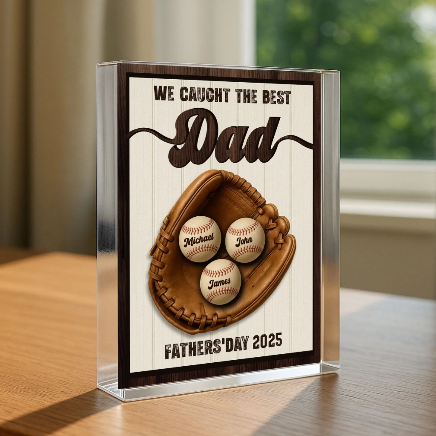 WE CAUGHT THE BEST DAD, PERSONALIZED ACRYLIC PLAQUE, HAPPY FATHER'S DAY, Custom Choo