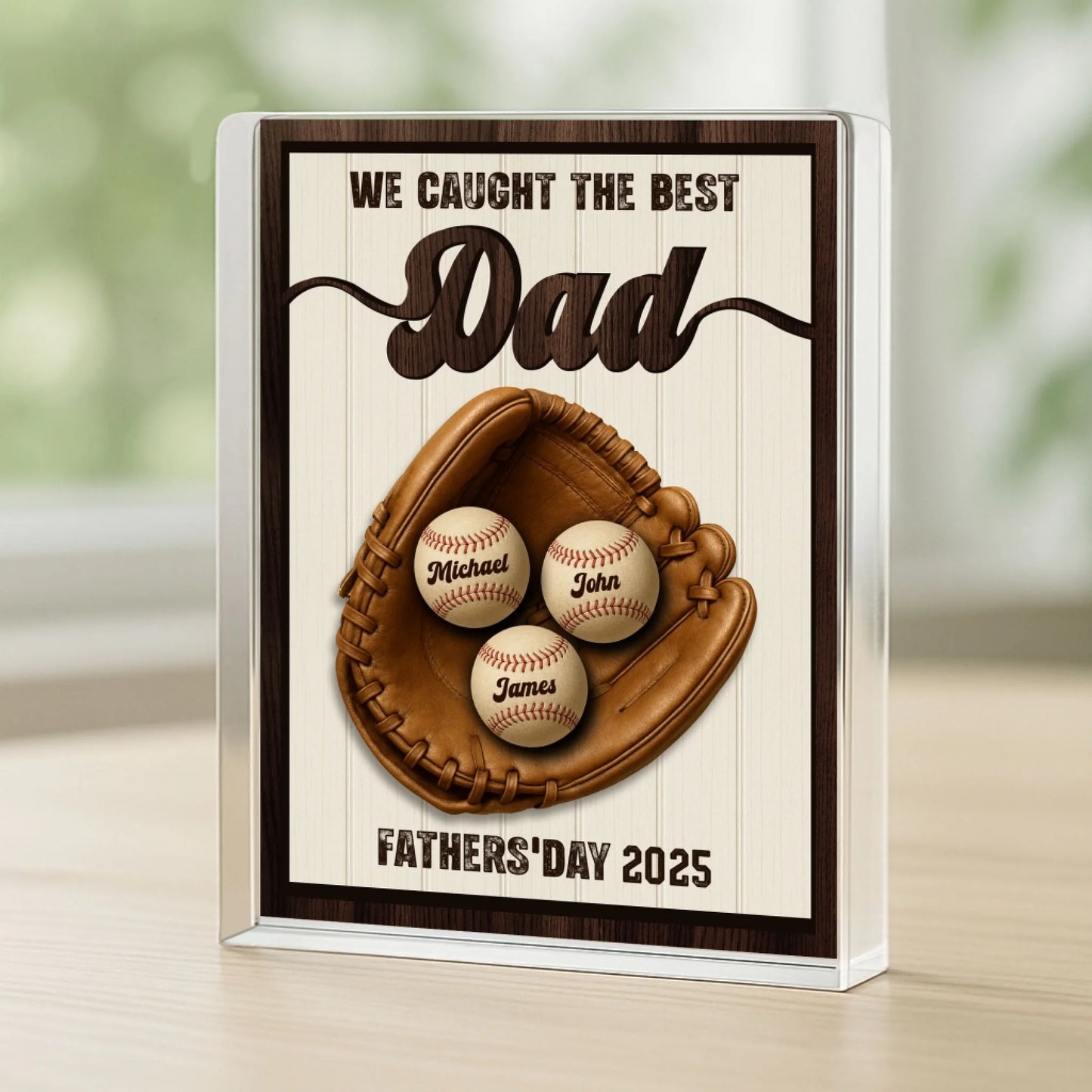 WE CAUGHT THE BEST DAD, PERSONALIZED ACRYLIC PLAQUE, HAPPY FATHER'S DAY, Custom Choo