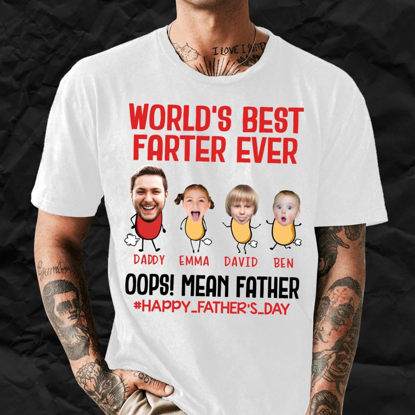 WORLD'S BEST FARTER EVER, PERSONALIZED SHIRT, HAPPY FATHER'S DAY - Custom Choo