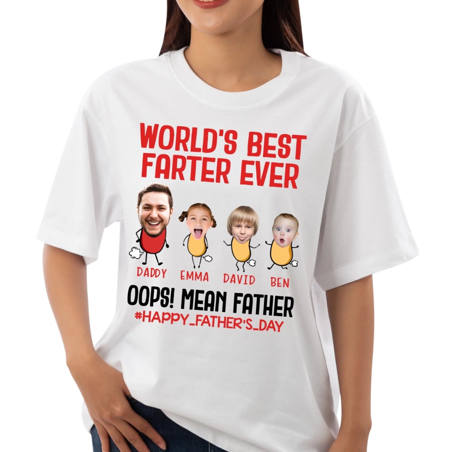 WORLD'S BEST FARTER EVER, PERSONALIZED SHIRT, HAPPY FATHER'S DAY - Custom Choo