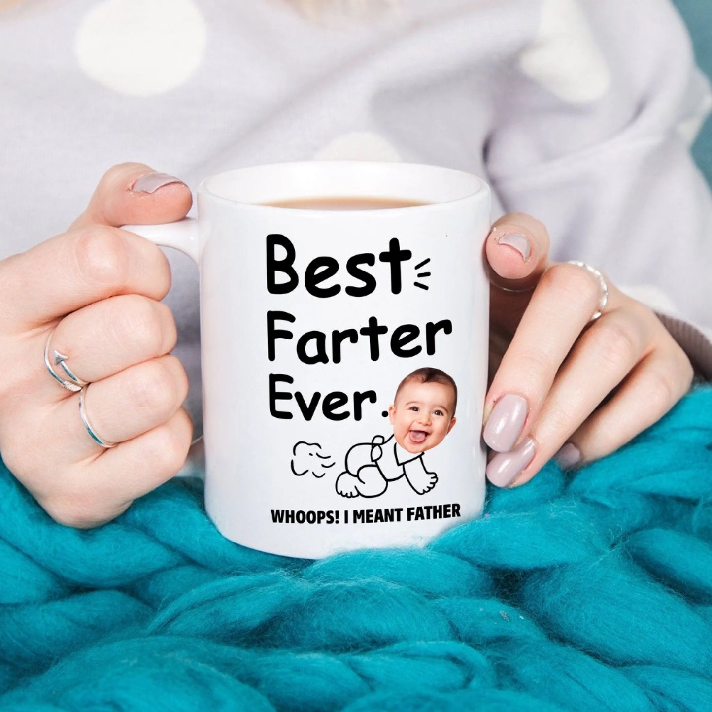 BEST FARTER EVER - WHOOPS! I MEANT FATHER, PERSONALIZED PHOTO MUG - Custom Choo