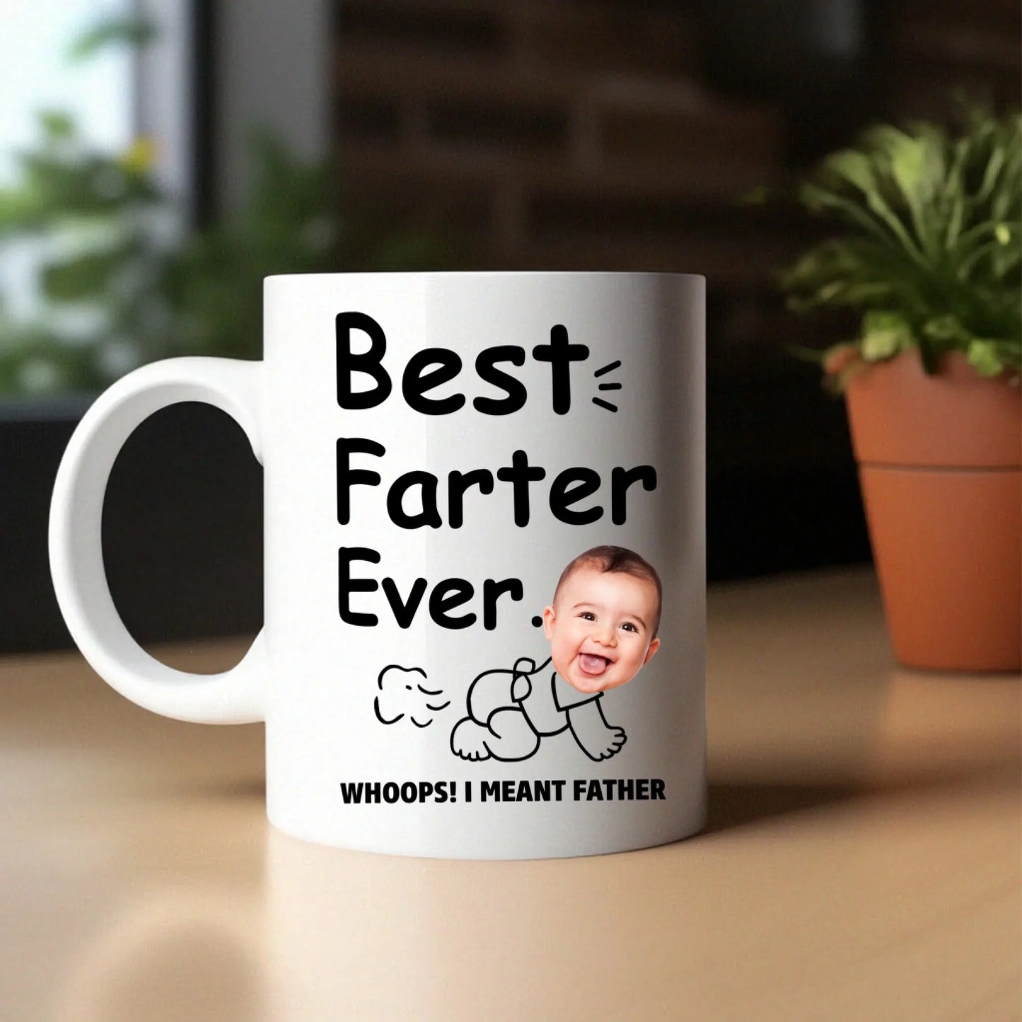 BEST FARTER EVER - WHOOPS! I MEANT FATHER, PERSONALIZED PHOTO MUG - Custom Choo