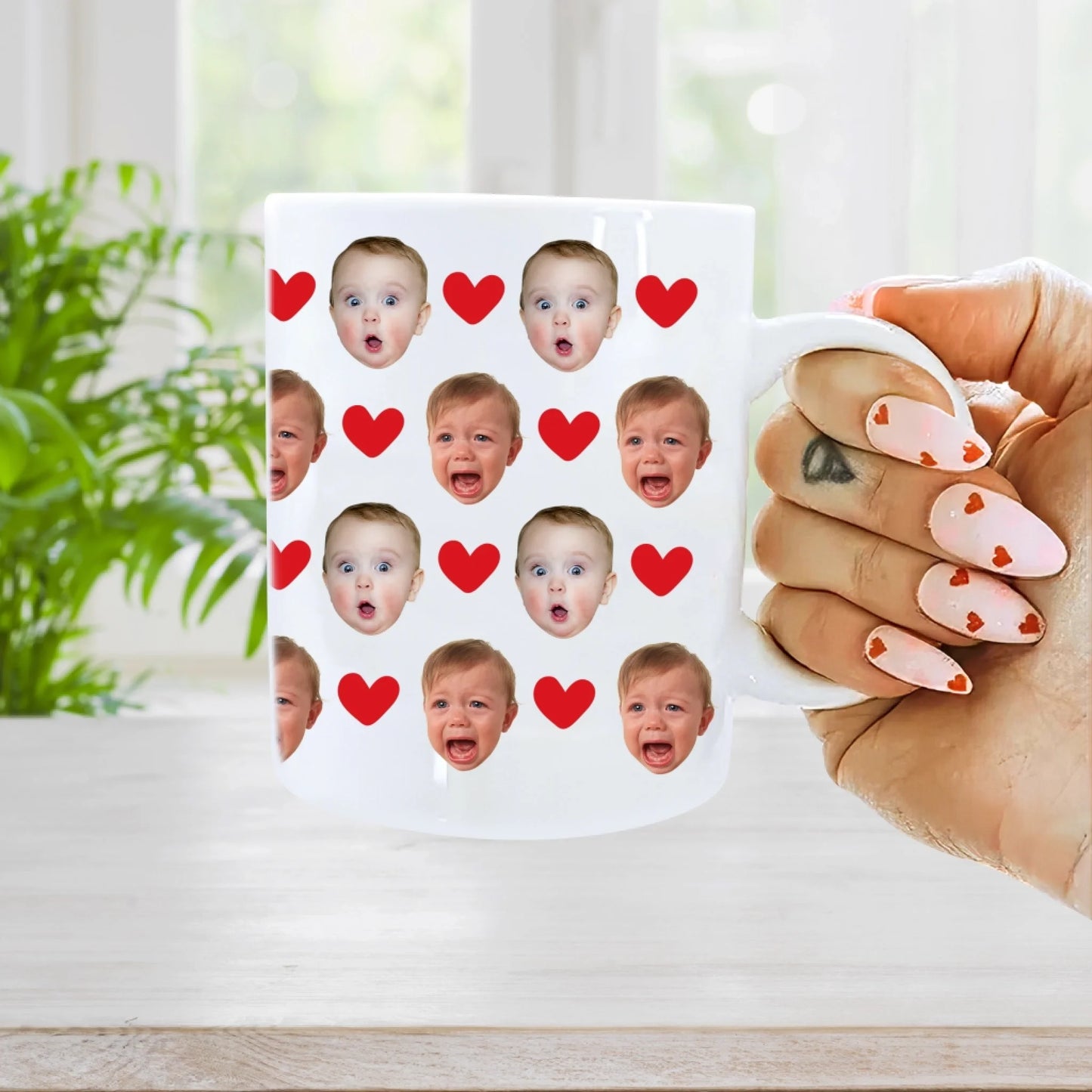 Baby Face Mug, Personalized Face Mug, Your Dogs Face Mug, Your Husband's Face Mug, Father's Day Gift - Custom Choo