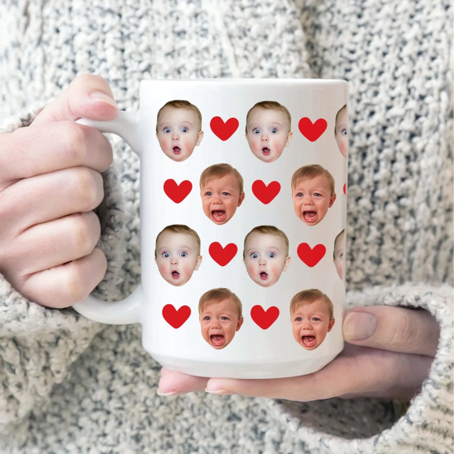 Baby Face Mug, Personalized Face Mug, Your Dogs Face Mug, Your Husband's Face Mug, Father's Day Gift - Custom Choo
