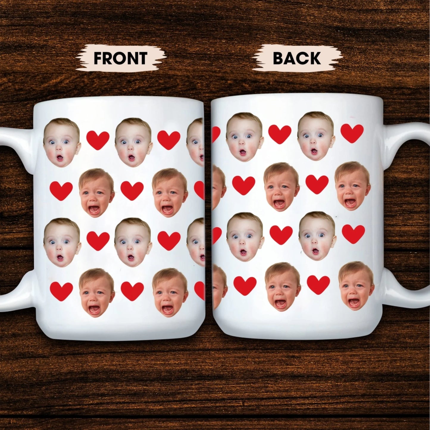 Baby Face Mug, Personalized Face Mug, Your Dogs Face Mug, Your Husband's Face Mug, Father's Day Gift - Custom Choo