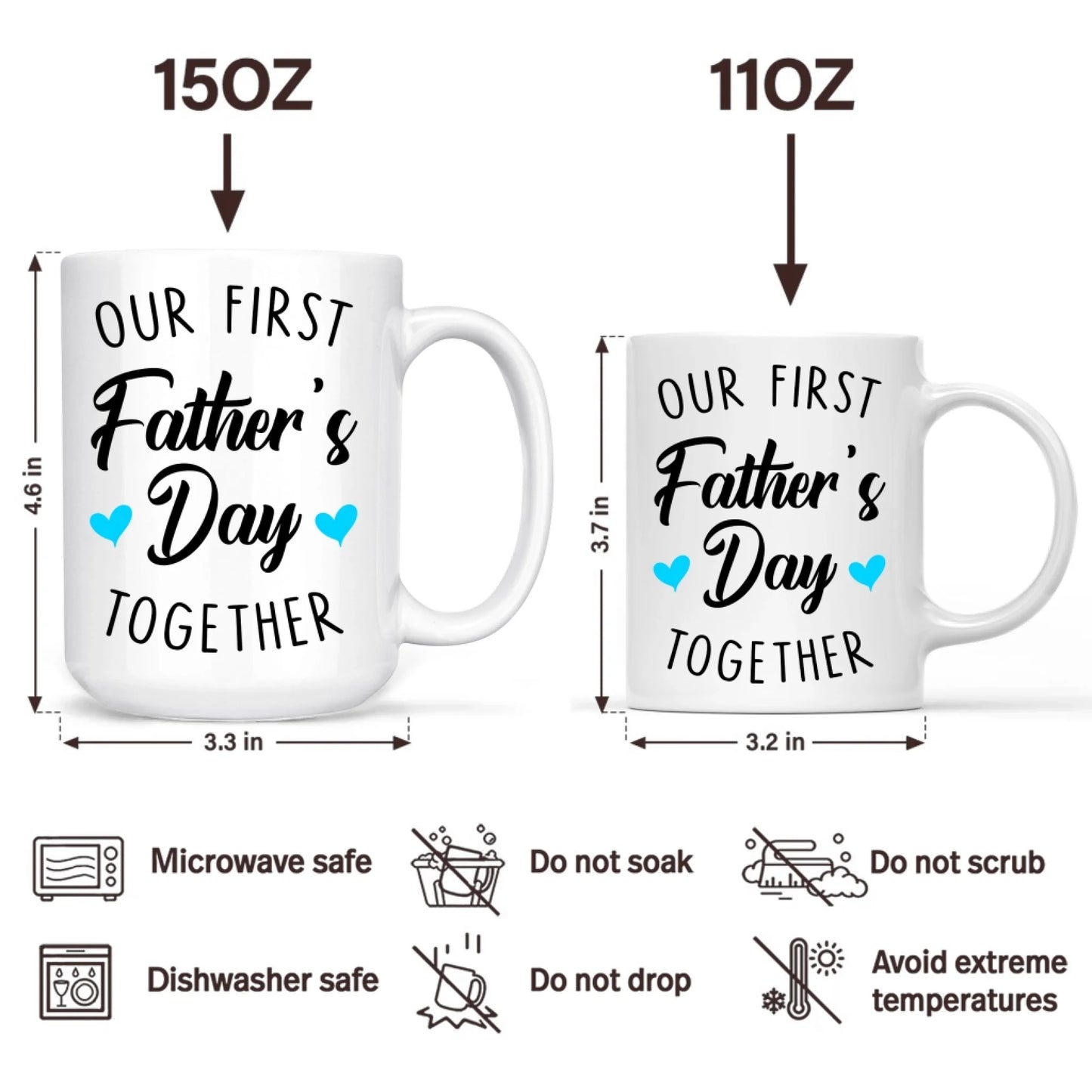 Our First Father's Day Together, Personalized Kid Photo and Kid Name, Best Gift For Dad - Custom Choo
