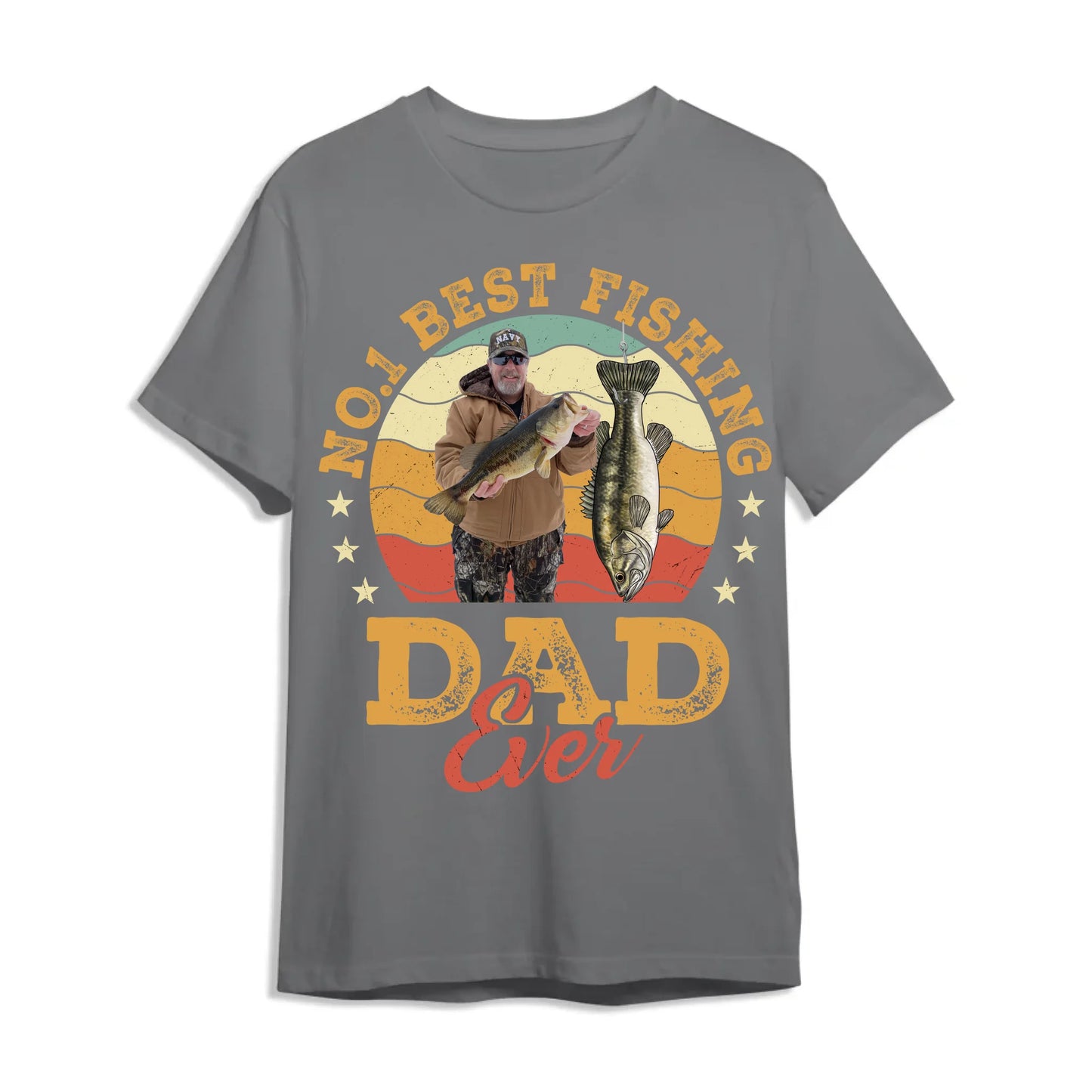 No.1 Best Fishing Dad Ever, Personalized Dad Photo and Choose Fish - Custom Choo